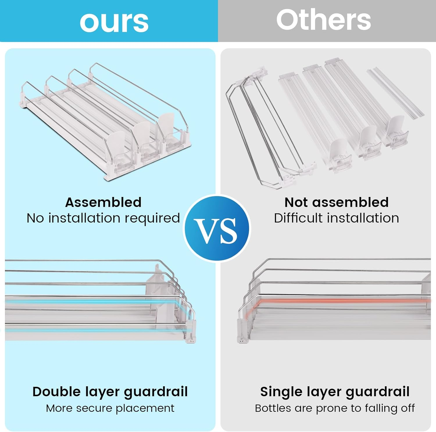 Automatic Soda Can Organizer for Refrigerator Already Assembled Can Dispenser for Soda Seltzer Drink Pop Can Holder Self-Pushing Drink Organizer for Fridge Storage 12 Cans of 11.15Oz 12Oz 16Oz 16.9Oz image number 7