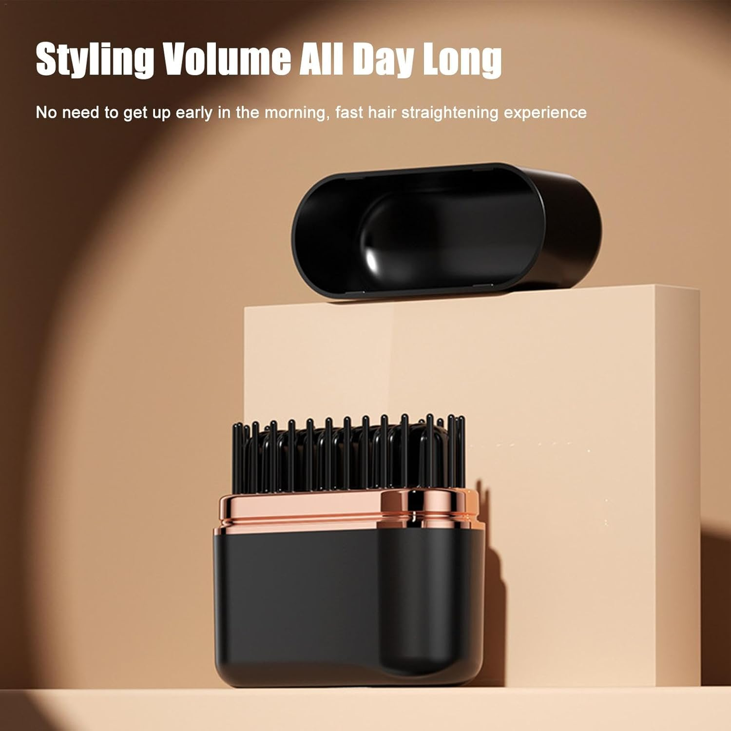 Uoqpty Hair Straightener Brush | Brush Straightener for Women with 3 Temp Settings,Hair Supplies, Portable Styling Comb, Ionic Hair Straightener Comb for Smooth Shiny Hair, Frizz Control image number 6