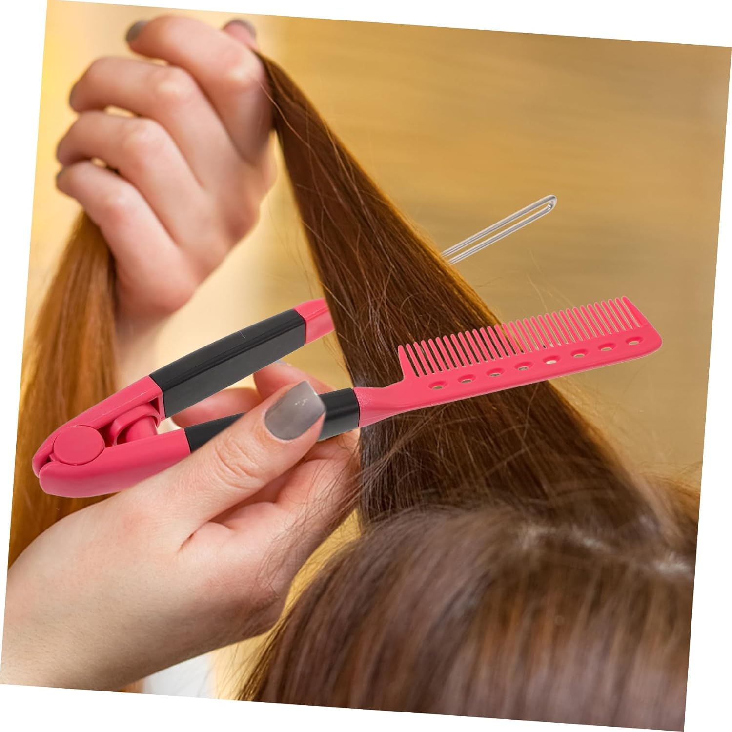 LOLIPPYY Hair Straightener Comb Tool Shaped Design Comfortable Grip Skin-Friendly Material Stylish and Elegant for Easy Hairstyling the Go image number 2