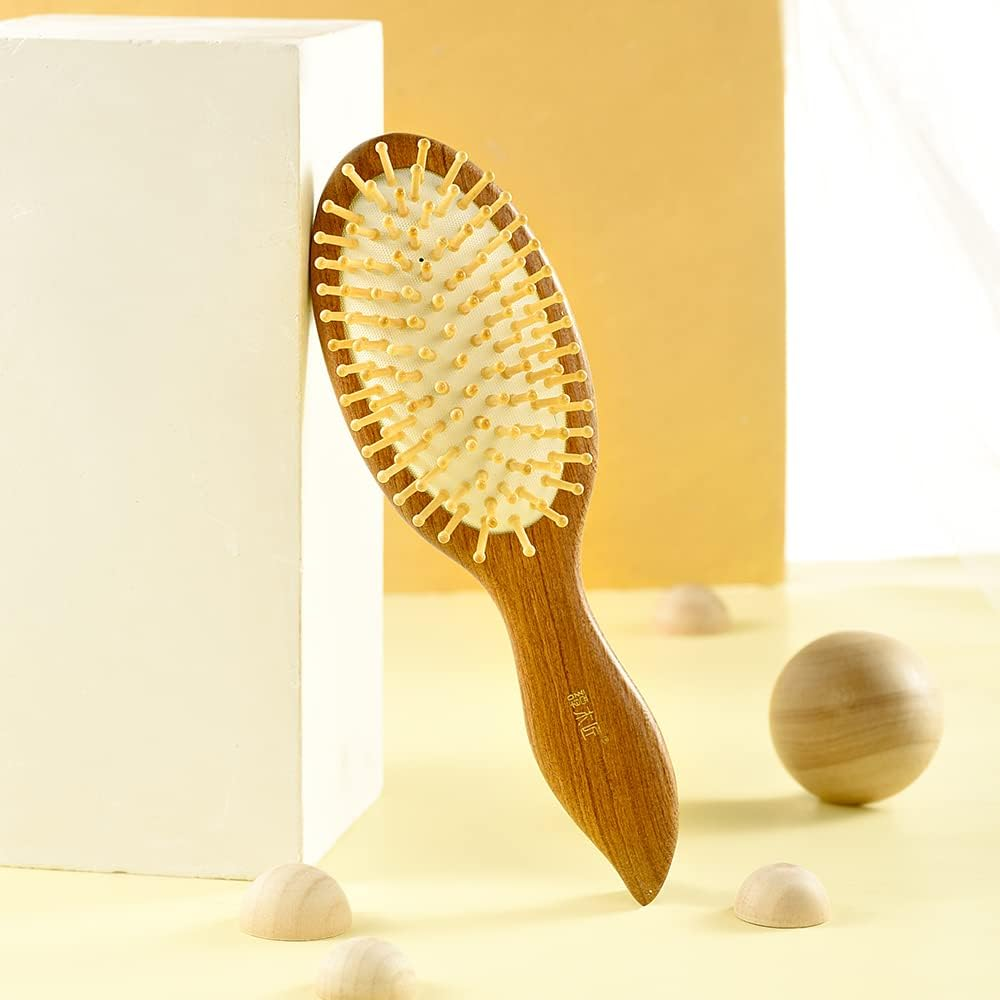TAN MUJIANG Hair Brush Iroko Wood Scalp Massage YM