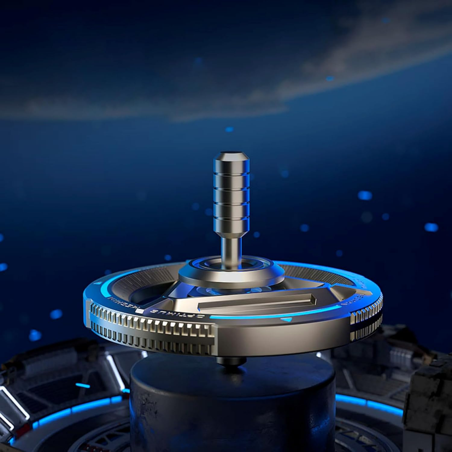 YIJO Fidget Spinner for Adults Big Heavy Metal Fidget Spinner Aswesome and Fast Fidget Spinner Longest Spinning with Stainless Steel Bearing R188 - Blue image number 6