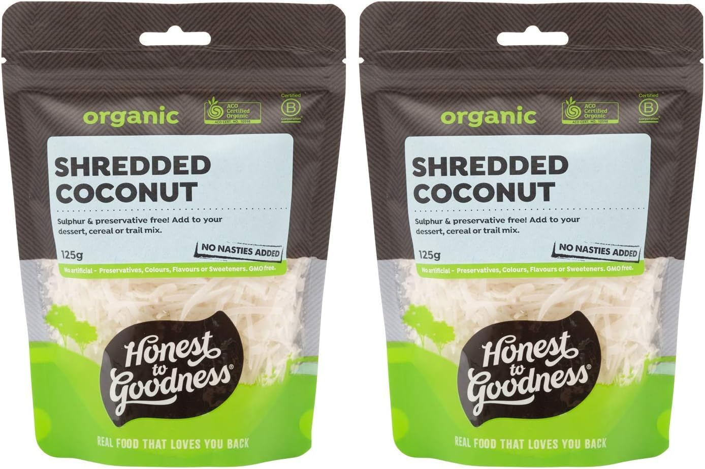 Honest to Goodness, Organic Shredded Coconut, 125 Grams - Crafted from the Finest Organic Coconut Flesh. Simply Dried and Shredded, Preserving Their Natural Flavor and Aroma. image number 1