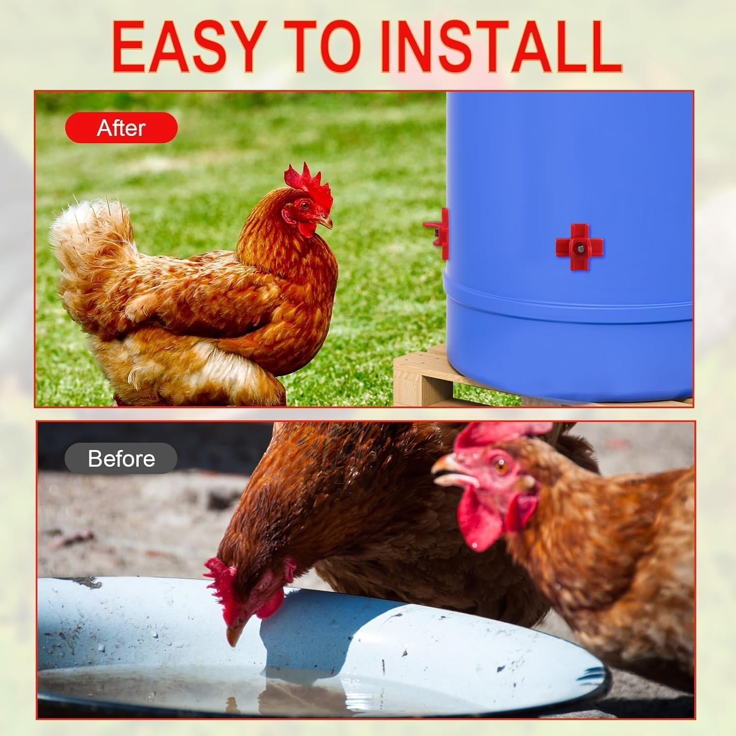 20Pcs Horizontal Automatic Poultry Nipple Horizontal Side Mount Chicken Drinkers,Automatic Poultry Nipple Horizontal Side Mount Chicken Drinker,Automatic Horizontal Side Mount Chicken Waterer Nipple image number 5