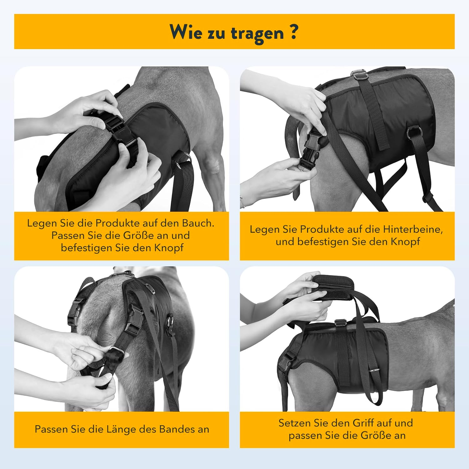 Pzrlit Carrying Aid Dog Stairs, Adjustable Walking Aid for Dogs, Rear Shoulder Strap, Dog Carrying Harness, Carry Bag for Older Dogs, Assistance Vest for Hip and Hind Legs Injuries image number 1