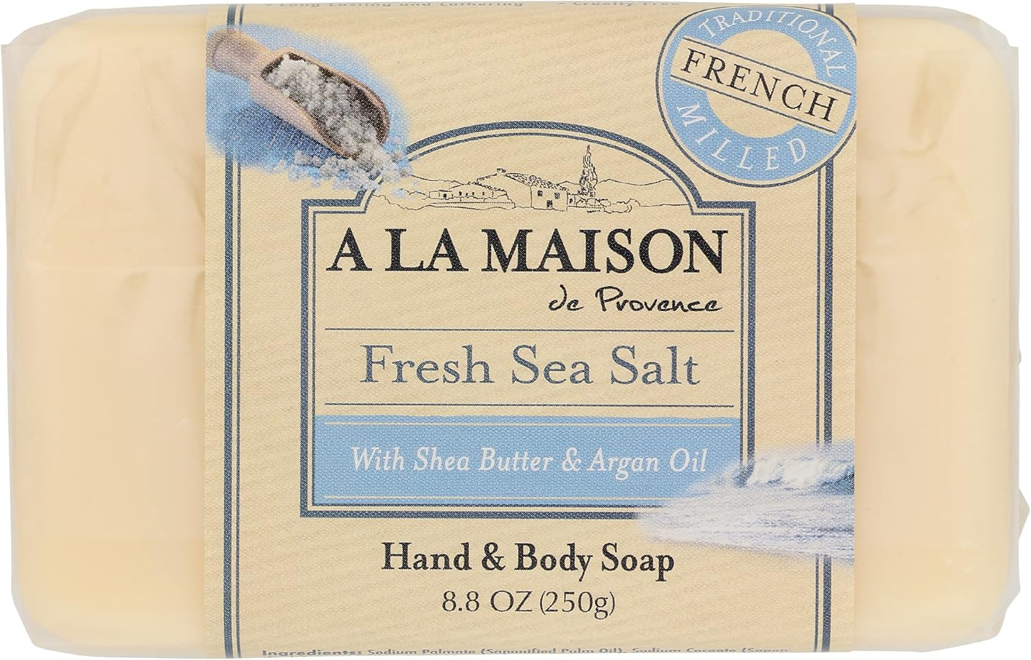 A La Maison - Traditional French Milled Bar Soap Fresh Sea Salt - 8.8 Oz. image number 3