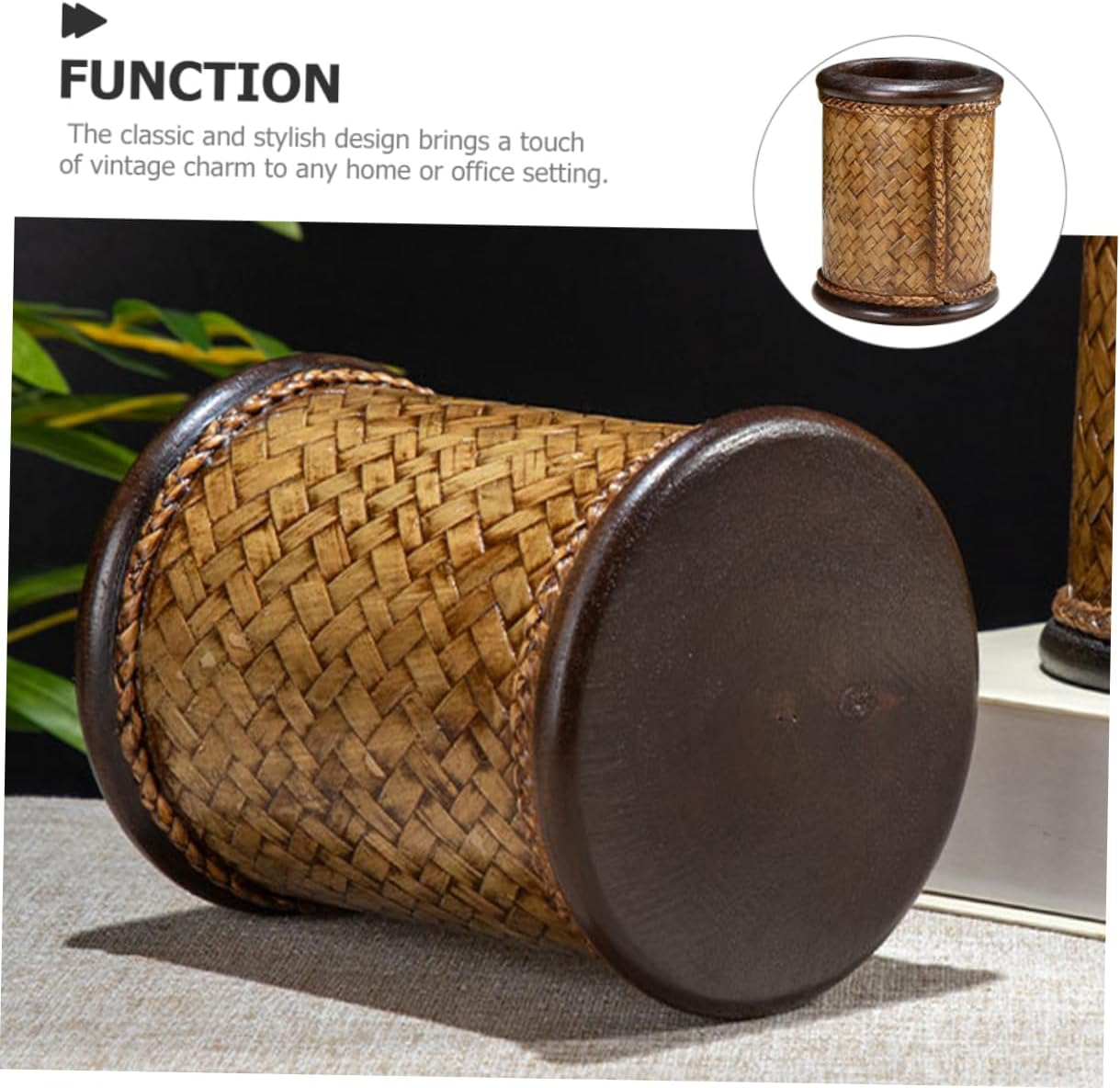 NUOBESTY Wood Pen Holder Vintage Desk Organiser Classroom Storage Office Accessory image number 2