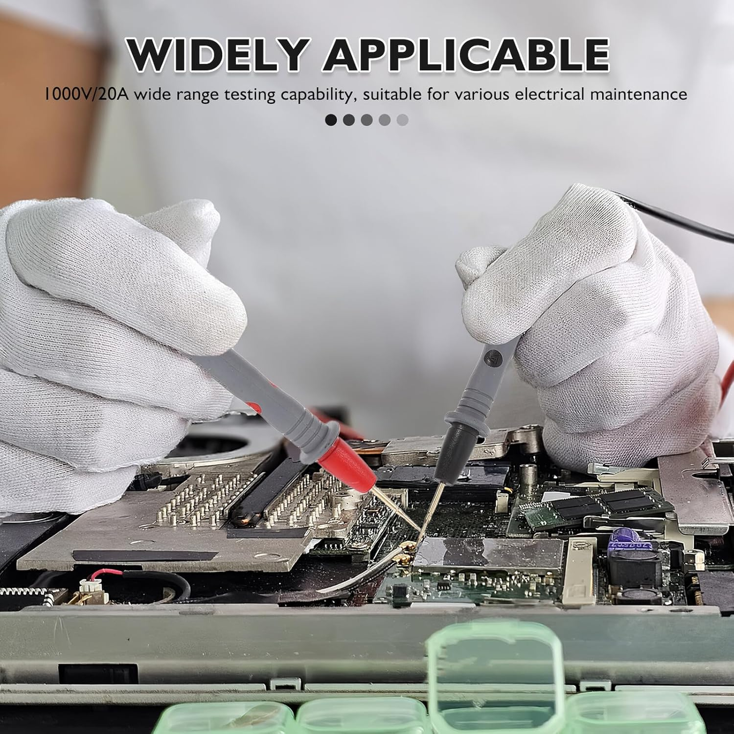 Healeved 2 Pairs 20A Dual-Color Fine Multimeter Test Probes, Universal Electrical Test Leads with Needle Tips for Automotive and Circuit Repair Testing Equipment image number 4