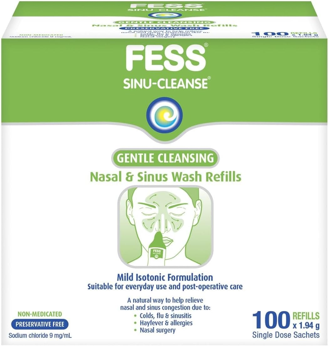 Fess Sinu-Cleanse Gentle Strength Nasal and Sinus Wash Refills 100 Sachets
