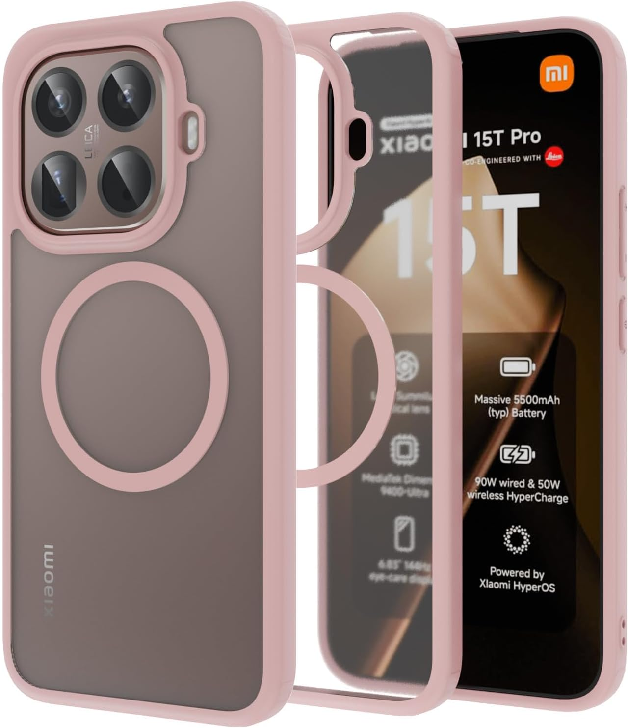 ZHMECOCASE Case for Xiaomi 15T Pro &ndash; [Matte Translucent] [Military-Grade Protection] [Ultra-Slim Hybrid Design] Shockproof Phone Cover (Black)