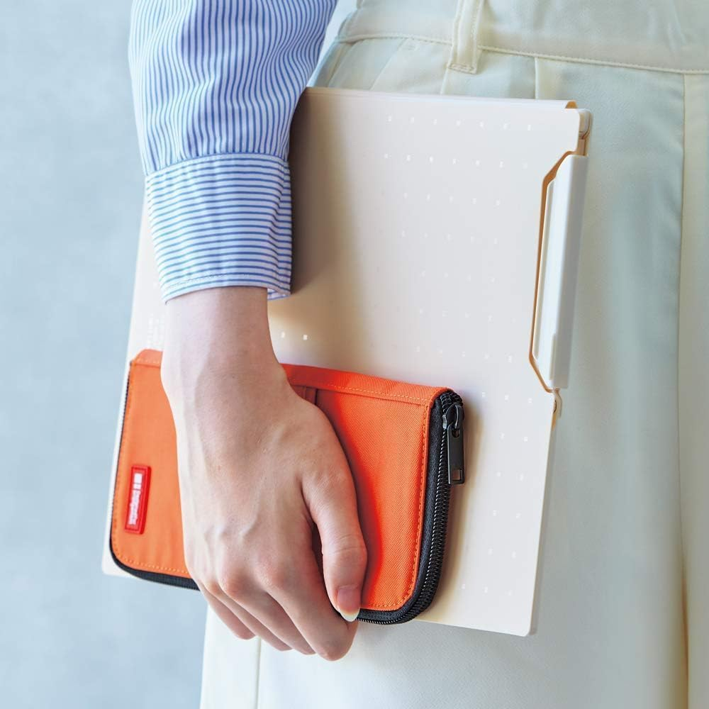 LIHIT LAB Slim Pen/Pencil Pouch, 0.7 &times; 3.9 &times; 8.5 Inches, Yellow Green (A7652-6)