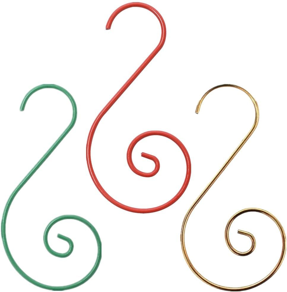 Supoice Christmas Ornament Hangers Hooks 120 Pcs Stainless Steel Green & Gold & Red Christmas Ornament Hooks Perfect for Christmas Tree Decorations image number 5