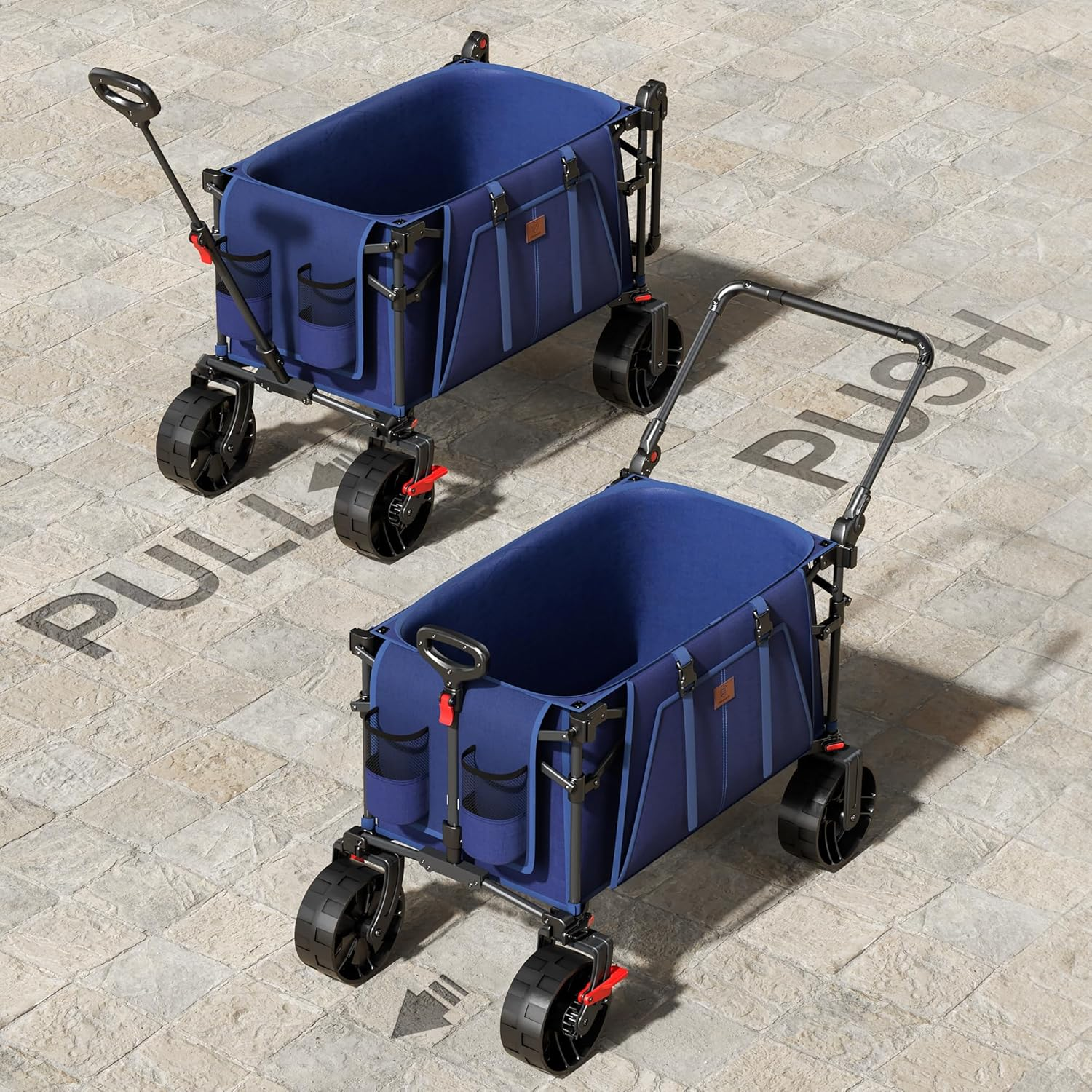 EVER ADVANCED Folding Wagon with Canopy Blue image number 1