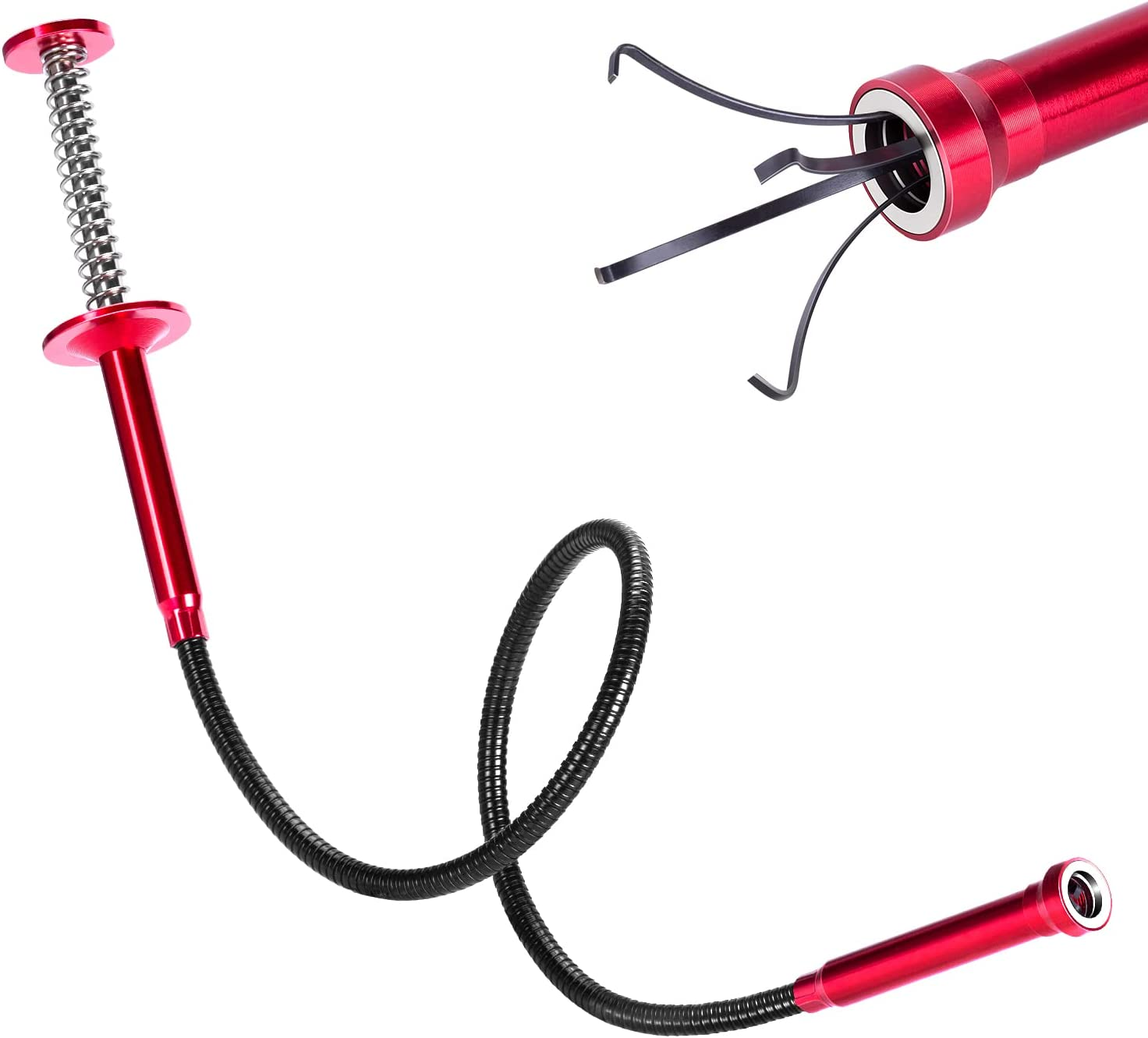 Small Caliber Flexible Grabber Tools 24'' Four-Claw Pickup Tool Pick up Items in Narrow Space Flexible Waste Picking Tool for Engine Bay/Home Sink/Earring (Not Magnetic) image number 5