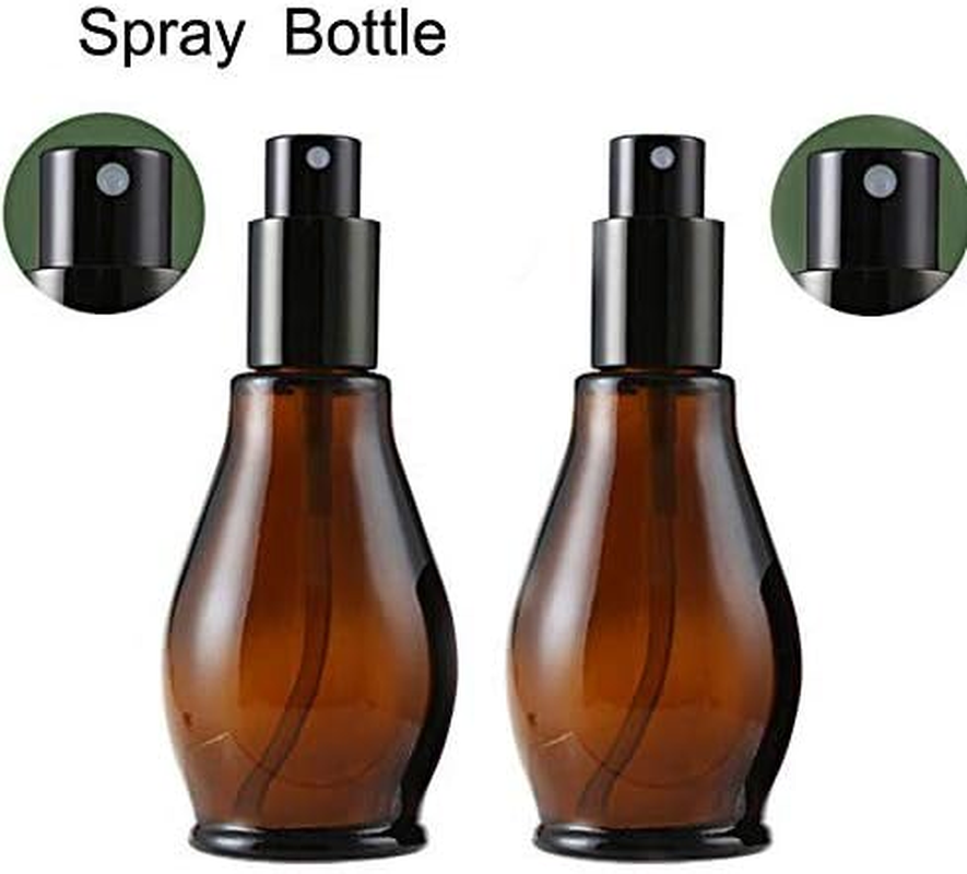 3PCS 50Ml/1.67Oz Empty Refillable Amber Glass Sprayer Bottles Cosmetic Perfume Storage Spray Containers with with Black Atomiser Sprays and Anti-Dust Cap for Essential Oil/Aromatherapy image number 4