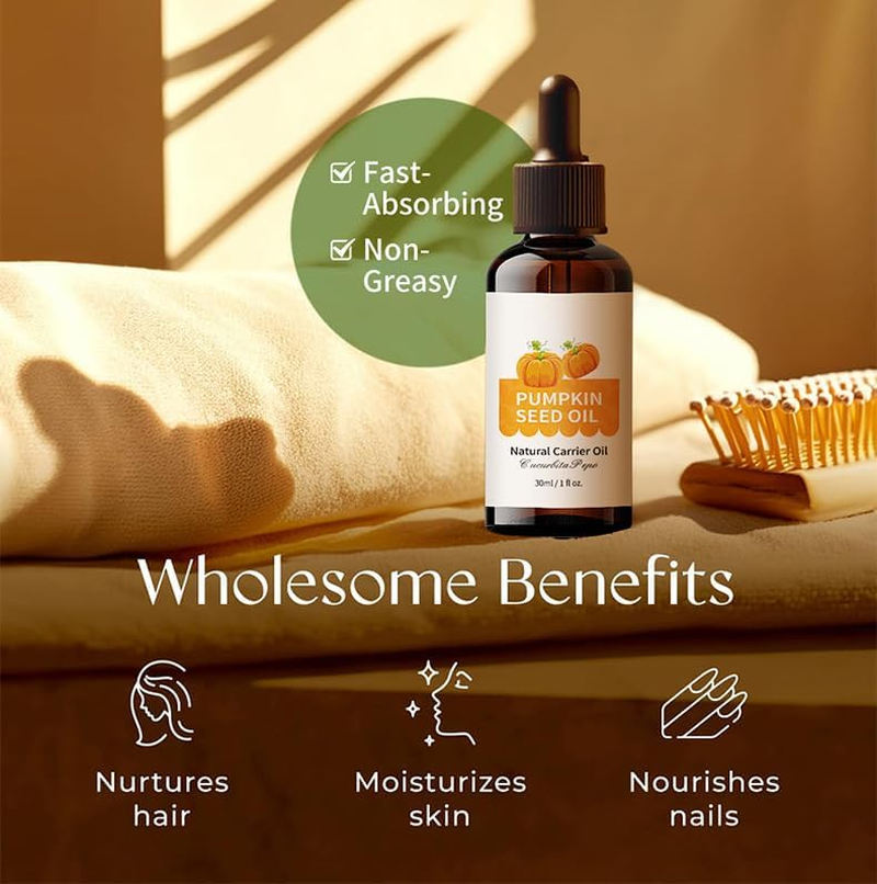 Organic Pumpkin Seed Oil for Hair Growth | 100% Cold-Pressed | Strengthens & Nourishes Hair | DHT Blocker for Thicker, Fuller Hair image number 3
