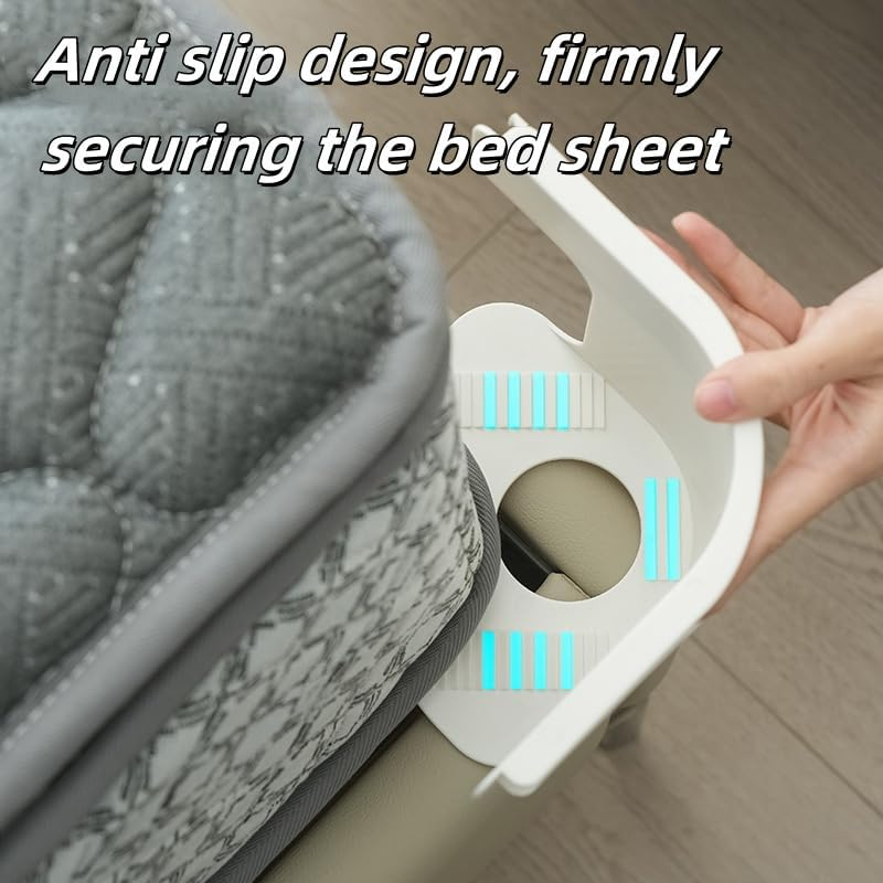 4Pcs Heavy Duty Bed Sheet Holders Straps with Lock Strips, Bedsheet Corner Tightener Clips to Secure Mattress Protectors & Bedding, Bed Sheet Fasteners (White)