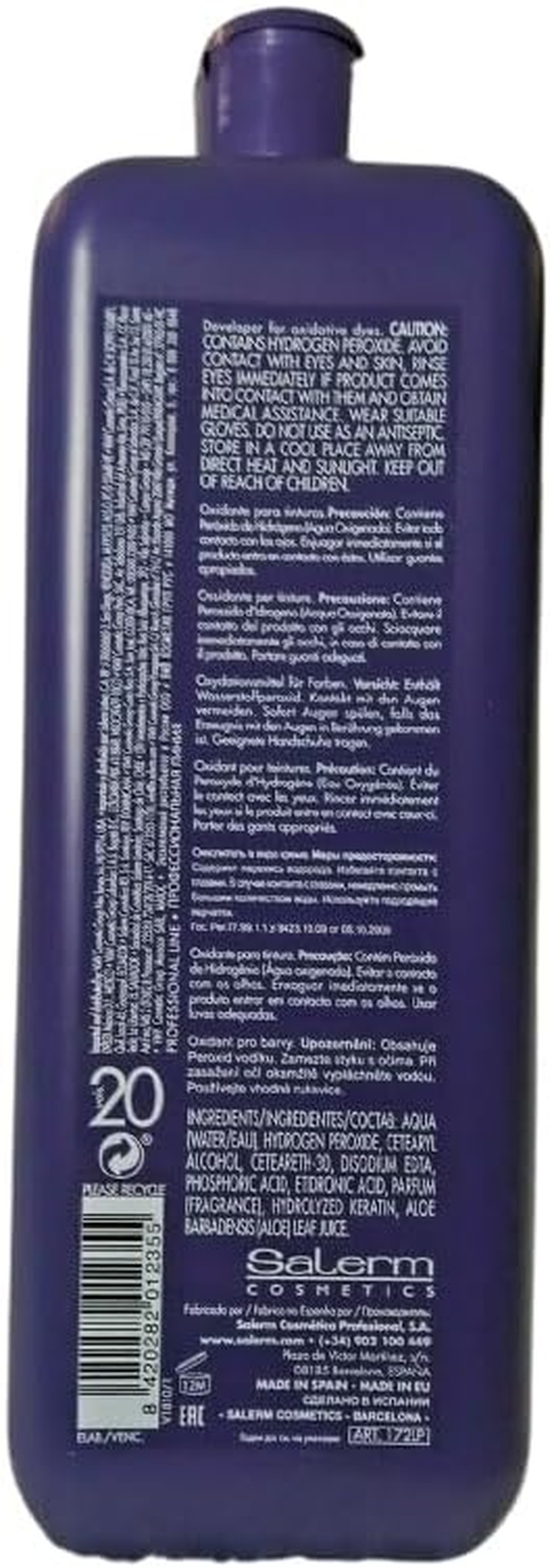 Salerm Cosmetics Hair and Scalp Care (Oxygenating 6%) - 1000Ml image number 3