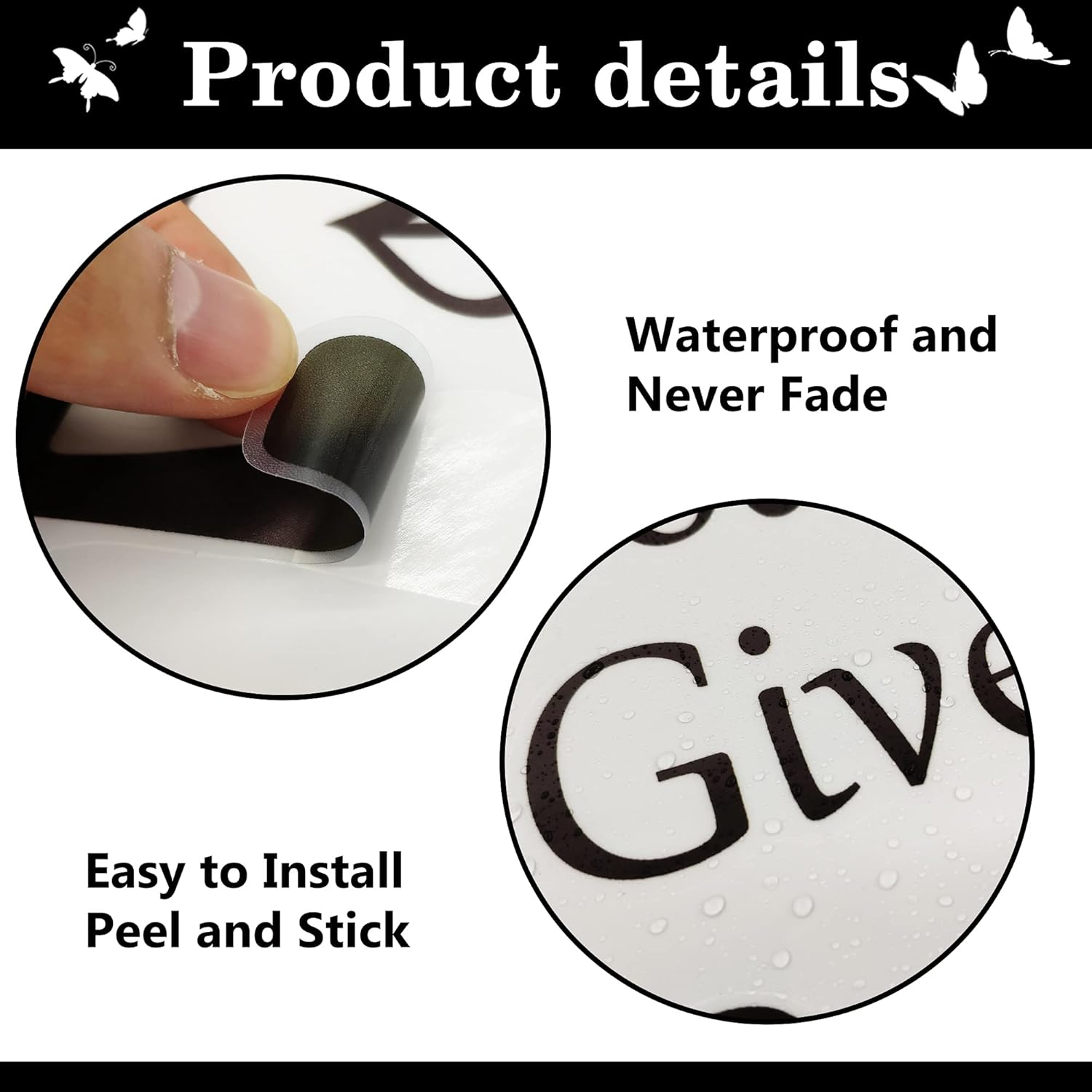 Large Inspirational Quote Wall Decals, Removable Positive Saying Wall Lettering Stickers, Motivational Word Decal Peel and Stick for Classroom Home Living Room Bedroom Office DIY Wall Art Decor