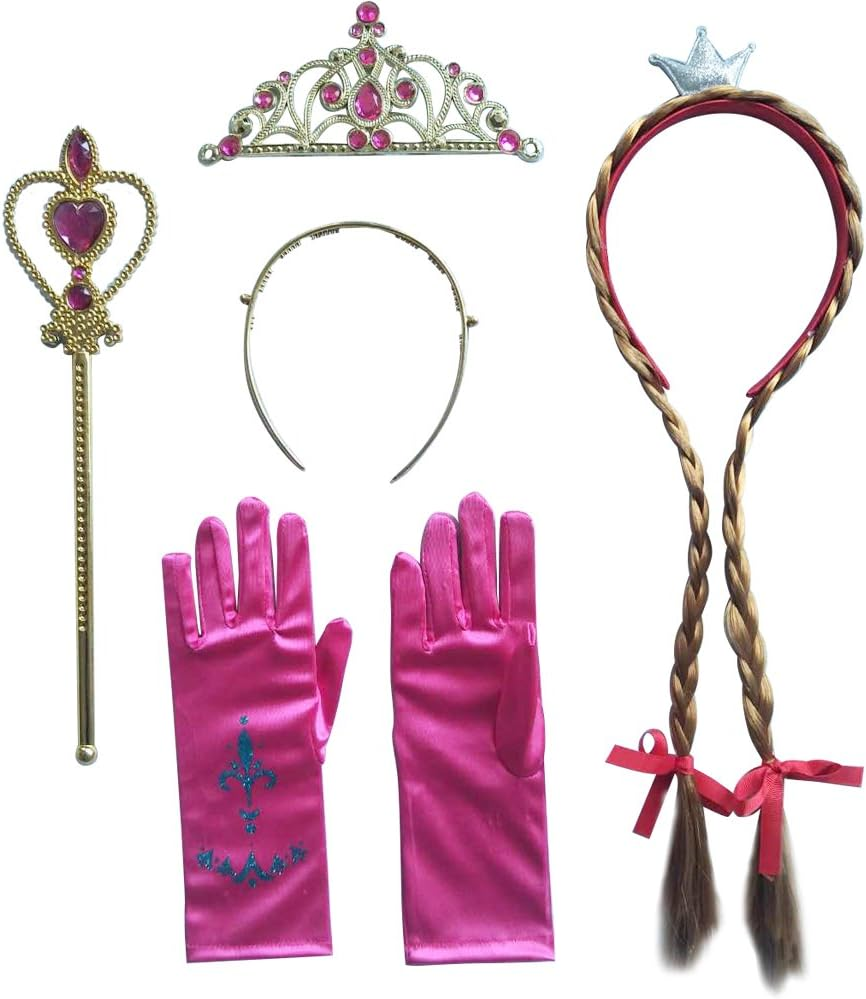 Sincere Party Girls Princess Costume Accessories Fancy Dress up Cosplay Exquisite Match Sets Rapunzel Wigs Rapunzel Braids for Girls