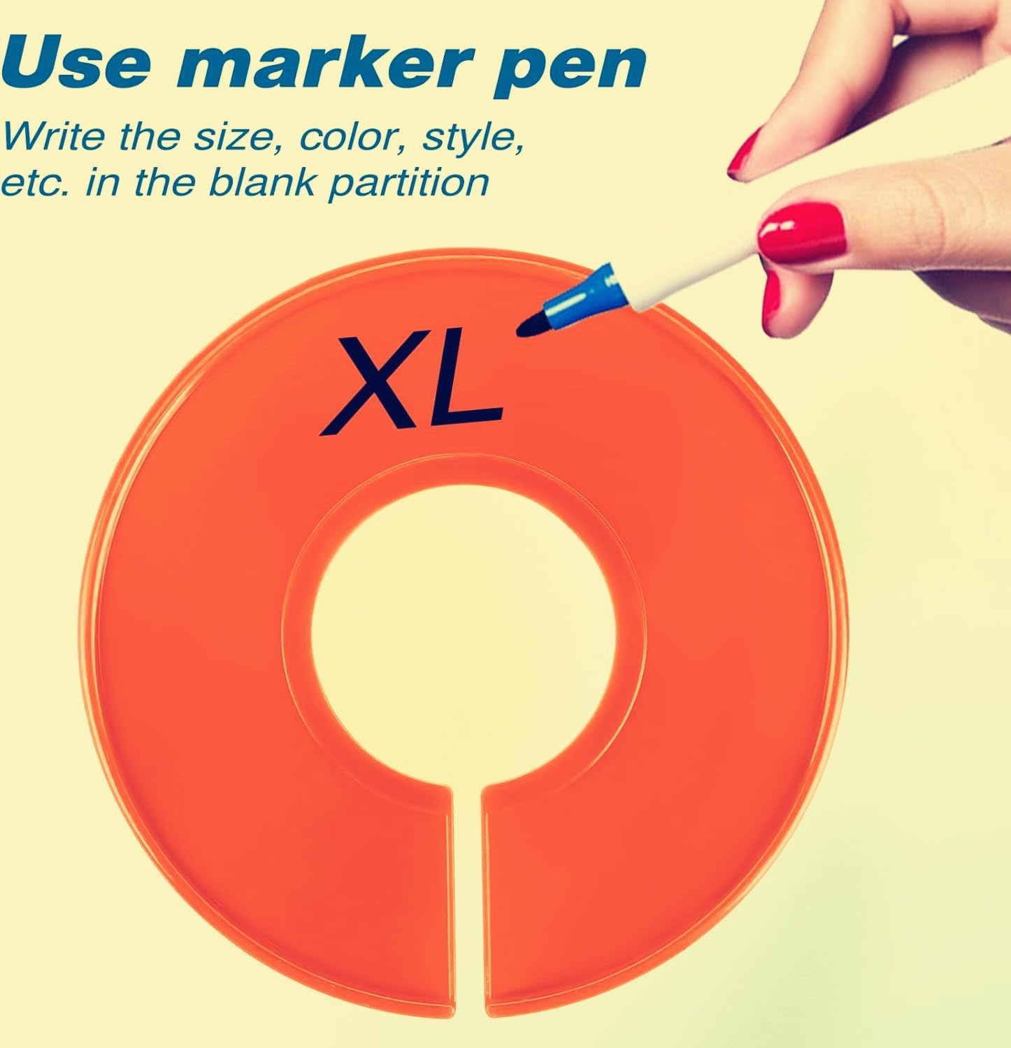 16Pcs Closet Dividers, round Clothing Rack Dividers Plain Closet Dividers for Hanging Clothes, Color Plastic Hanger Tags Clothing Rack Dividers round Closet Labels Reusable Wardrobe Hanger Separator image number 1