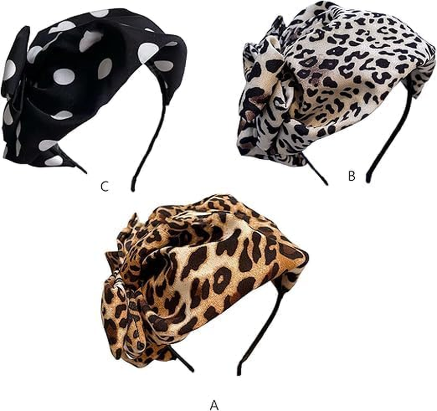Leopard Printed Headband Women Fascinator Hat Cocktail Church Hat Wedding Party Headpiece image number 2