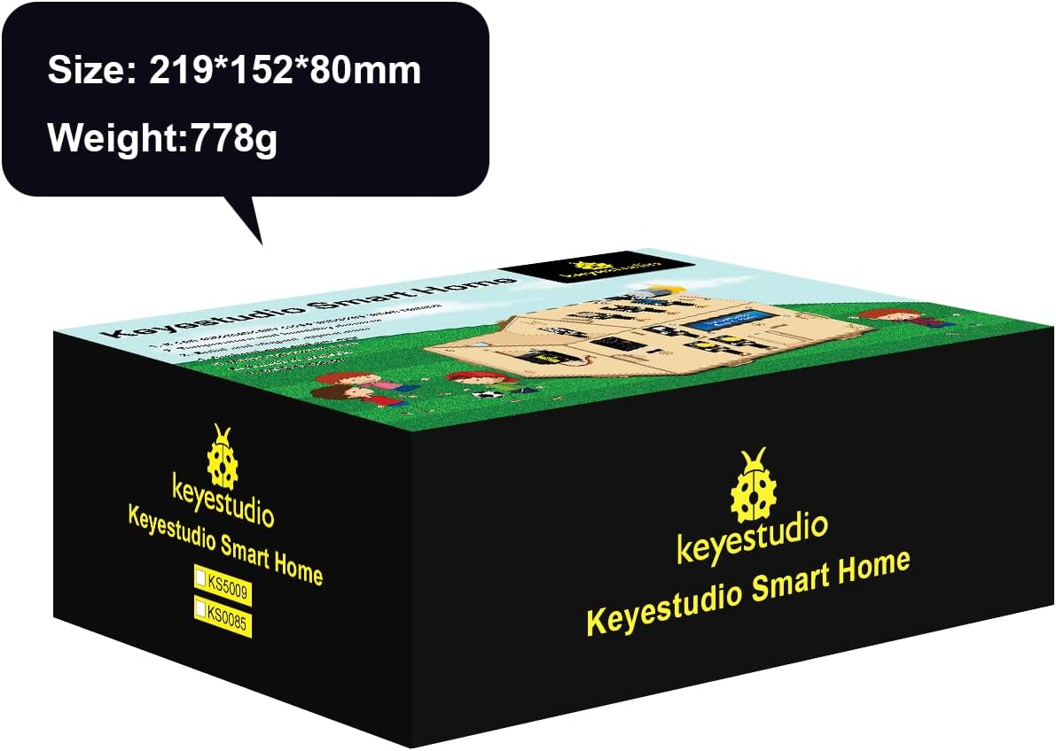 KEYESTUDIO ESP32 Smart Home Starter Kit for Arduino and Python, Electronics Home Automation Coding Kit, Wooden House DIY Sensor Kit STEM Educational Set for Adults Teens 15+ image number 4