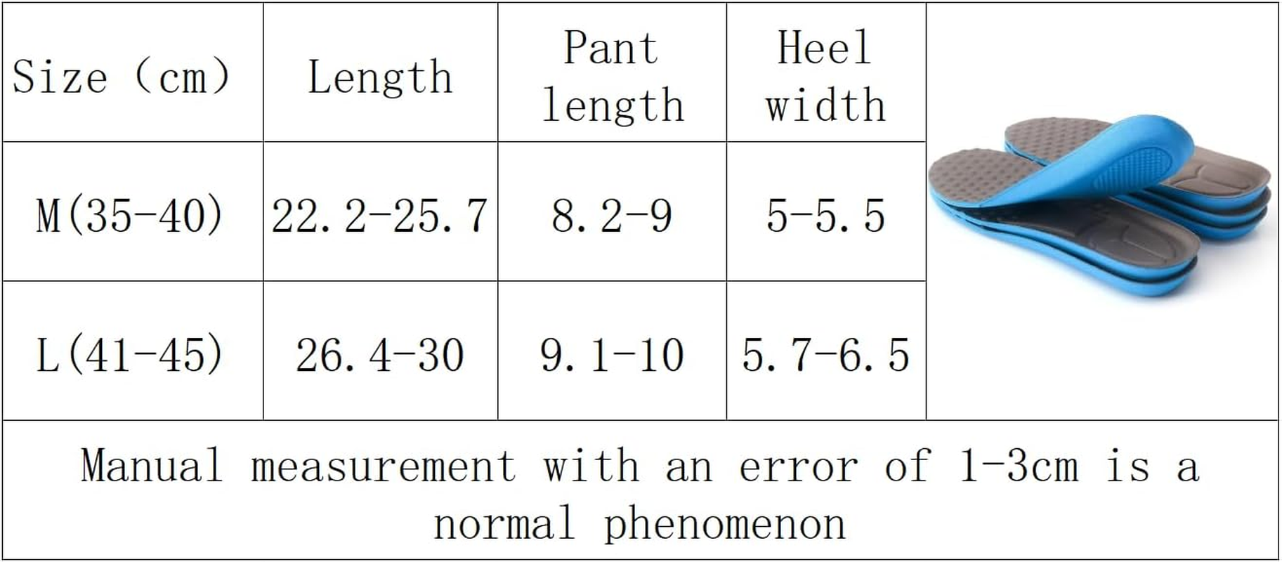3 Pairs Comfortable Replacement Shoe Insole Inserts, Foot Massage Breathable Shoe Soles Relief Insoles for Working Daily Use (Blue, L) image number 1