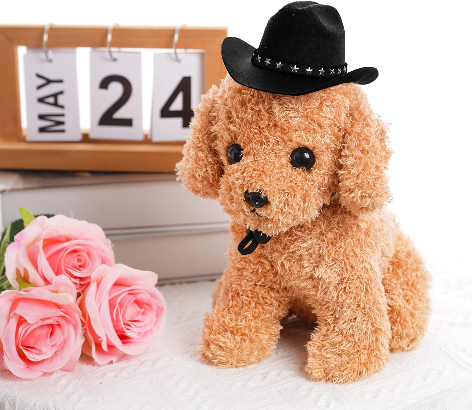 Choyaxo Pet Cowboy Costume Cosplay Cap Halloween Costumes for Dogs Cat Pet Party Decoration Mini Cowboy Hat (Black, Small) image number 3