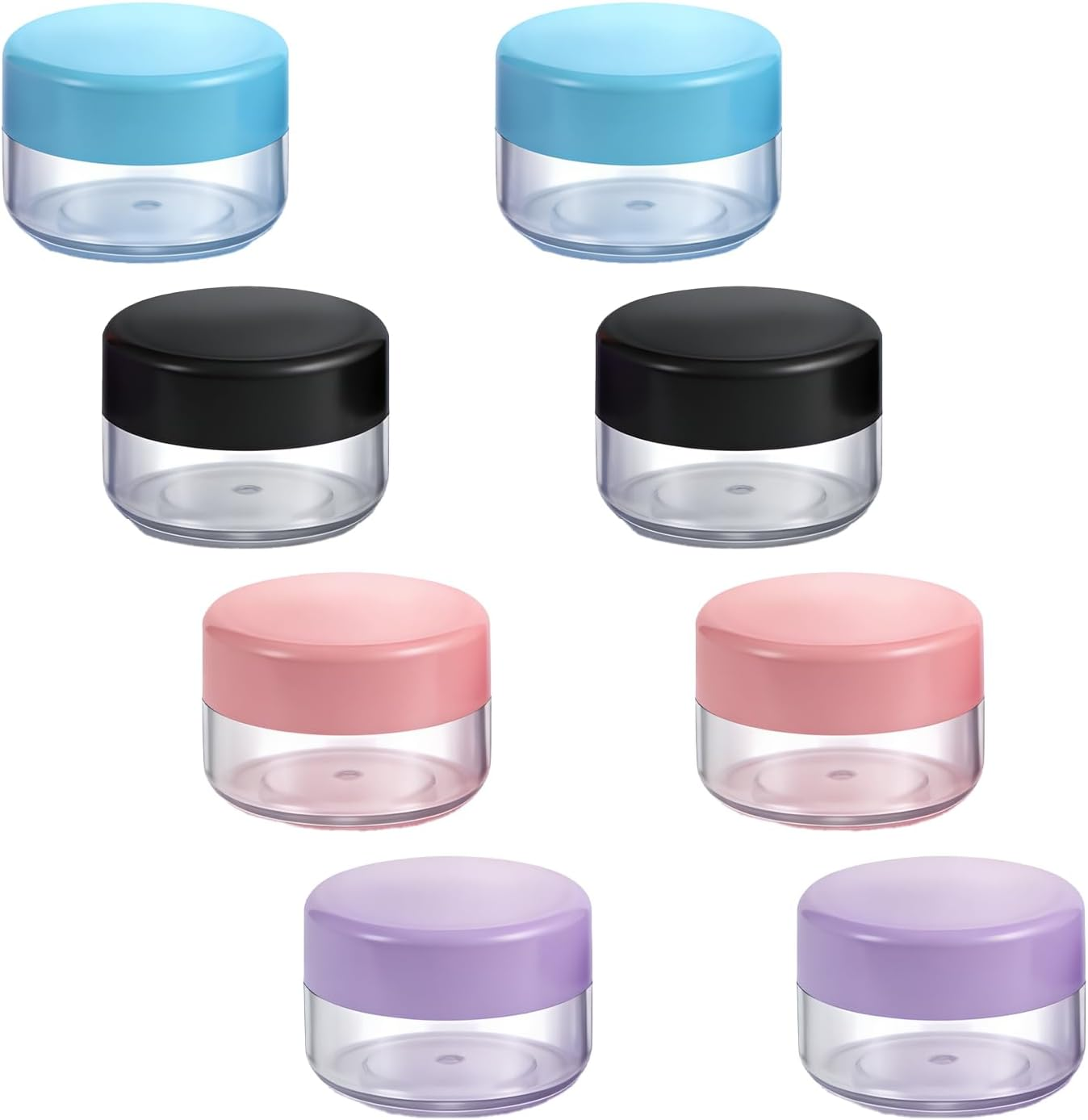 JANGJANG 10 Gram 8 Pcs Plastic Lip Balm Containers, Cosmetic Jars and Makeup Sample Containers for Lip Balms Lotion Powder, Multi-Purpose Beauty Product Storage Jars image number 5