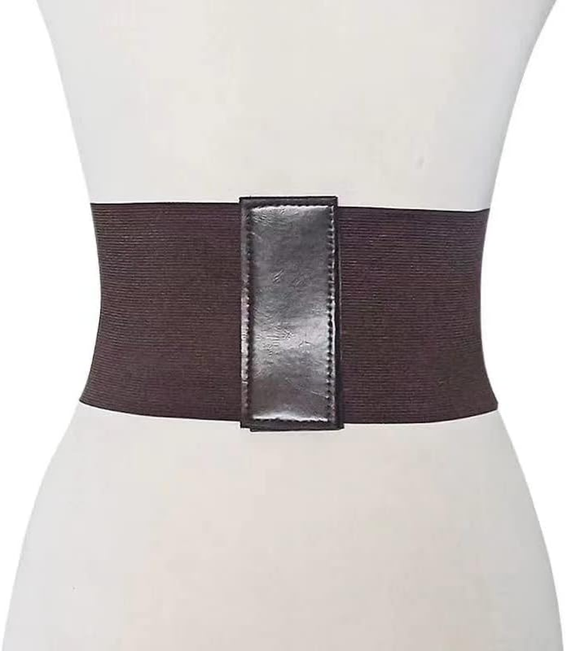 HIGHROCK Women'S Waist Cincher Belts, Slimming Body Shaper Belts Wide Band Elastic Tied Waspie Belt PU Leather Soft - White image number 2