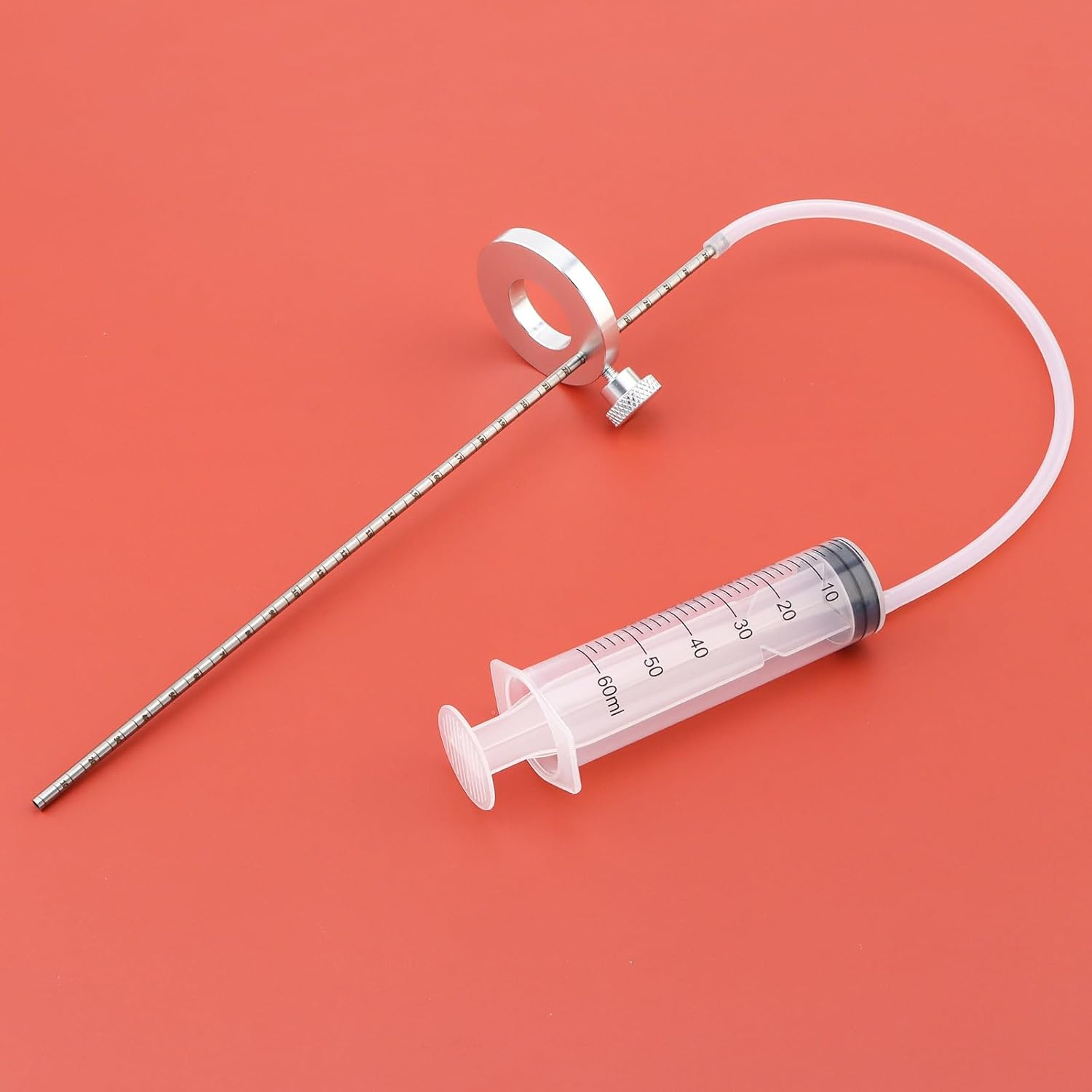 Windance Motorcycle Fork Suspension Oil Level Measurement Gauge Tool with Adjustable Ring, 60Ml Front Fork Oil Syringe Tool image number 3