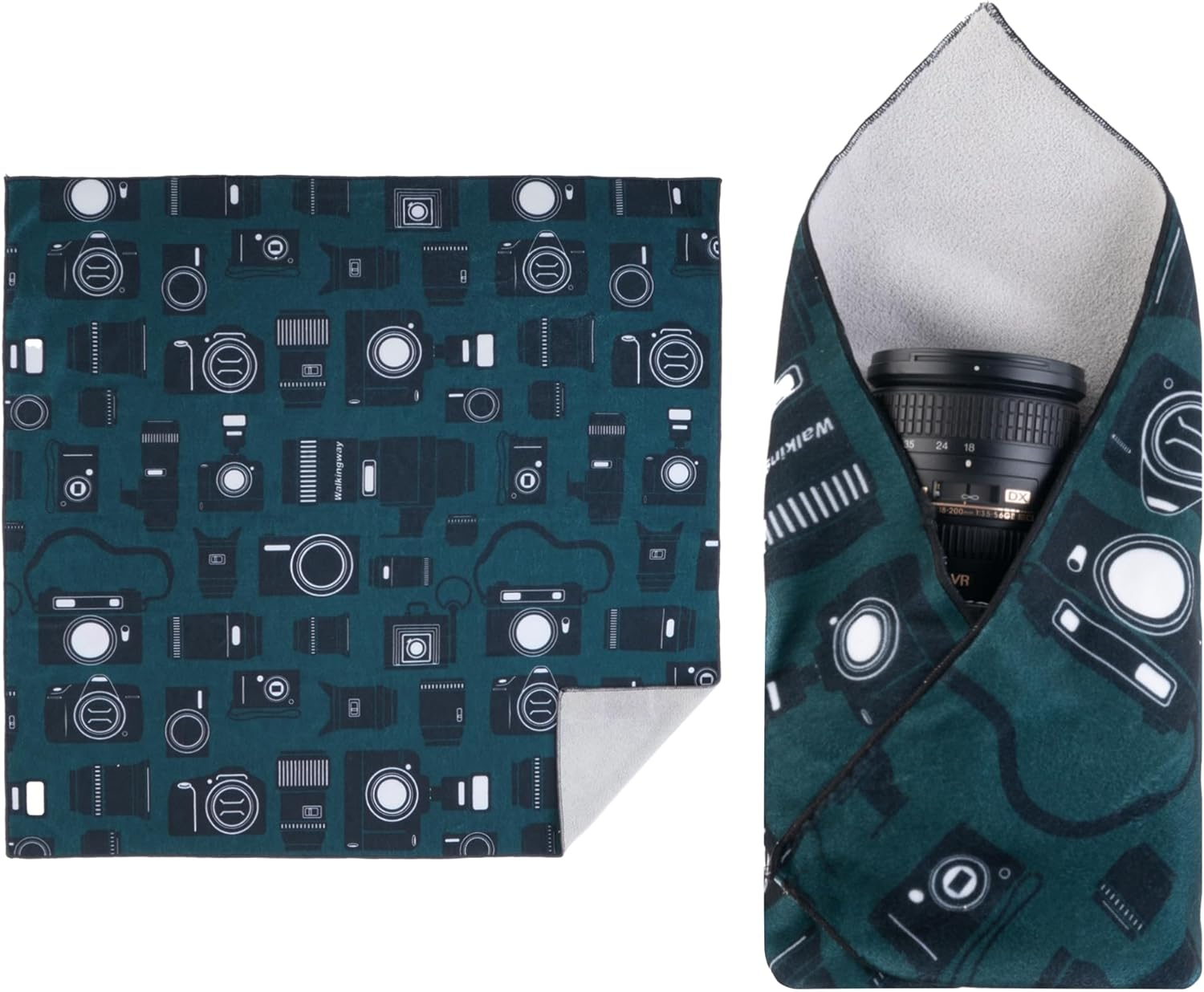 Walking Way Self-Adhesive Magic Cloth Camera Wrap, Protective Wrap, Universal Storage Cloth, Anti-Scratch, Dustproof, Washable Lens Pouch for DSLR, Smartphones, Laptops, Cosmetic, Household Items