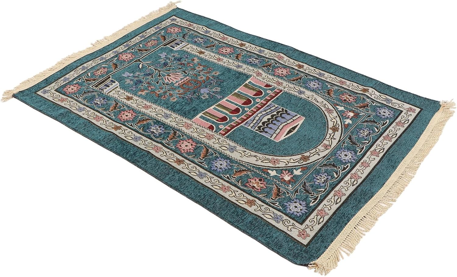 Prayer Rug, Multipurpose Prayer Mat Exquisite Tassel Thick Ethnic Style for Bedrooms for Offices (Deep Coffee Color)