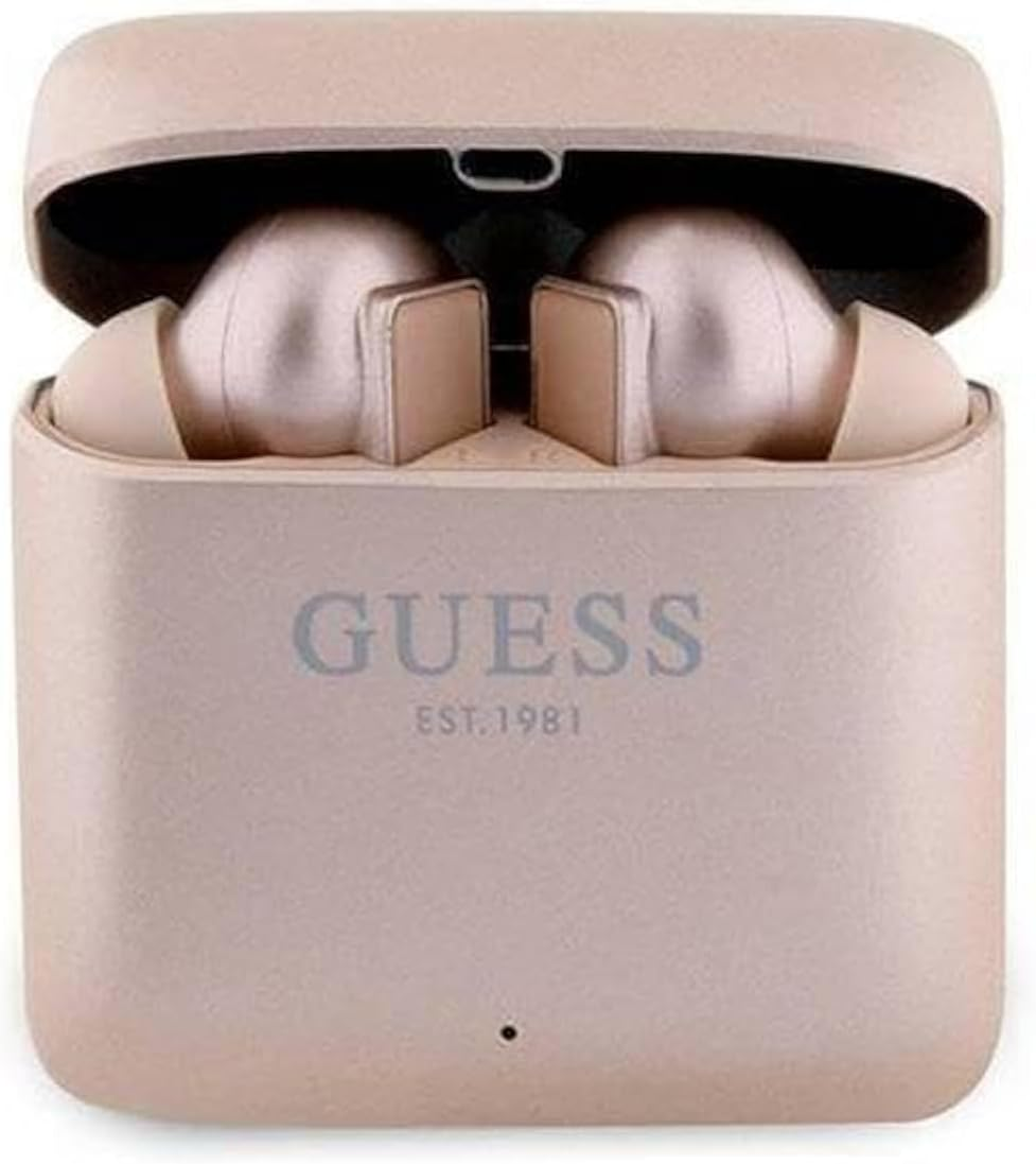 CG MOBILE Guess True Wireless Bluetooth Earbuds - Satin Finish with Printed Logo - Pink