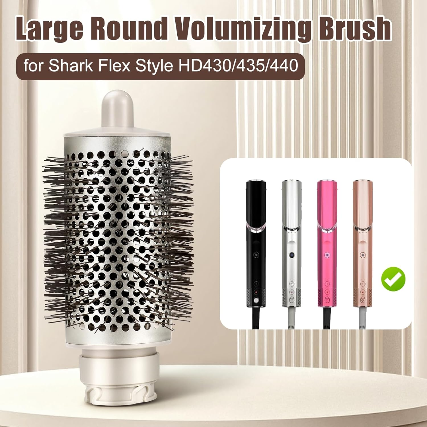 Large round Volume Brush for Shark Flexstyle Hair Dryer, Larger round Brush Attachment for Straight, Wavy, Curly and Curly Hair image number 3