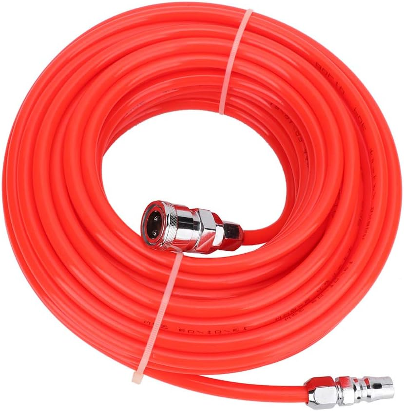 High Pressure Air Compressor Hose 15M 5X8Mm Red with Male Female Quick Coupler Fittings for Inflator Tools image number 3
