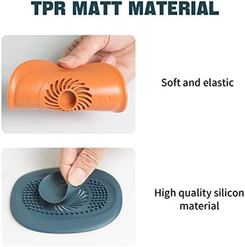 4 Pack Silicone Bath and Sink Strainers,Universal Hair Catcher Shower Drain Cover, Kitchen Sink Plugs Hair Catcher image number 2