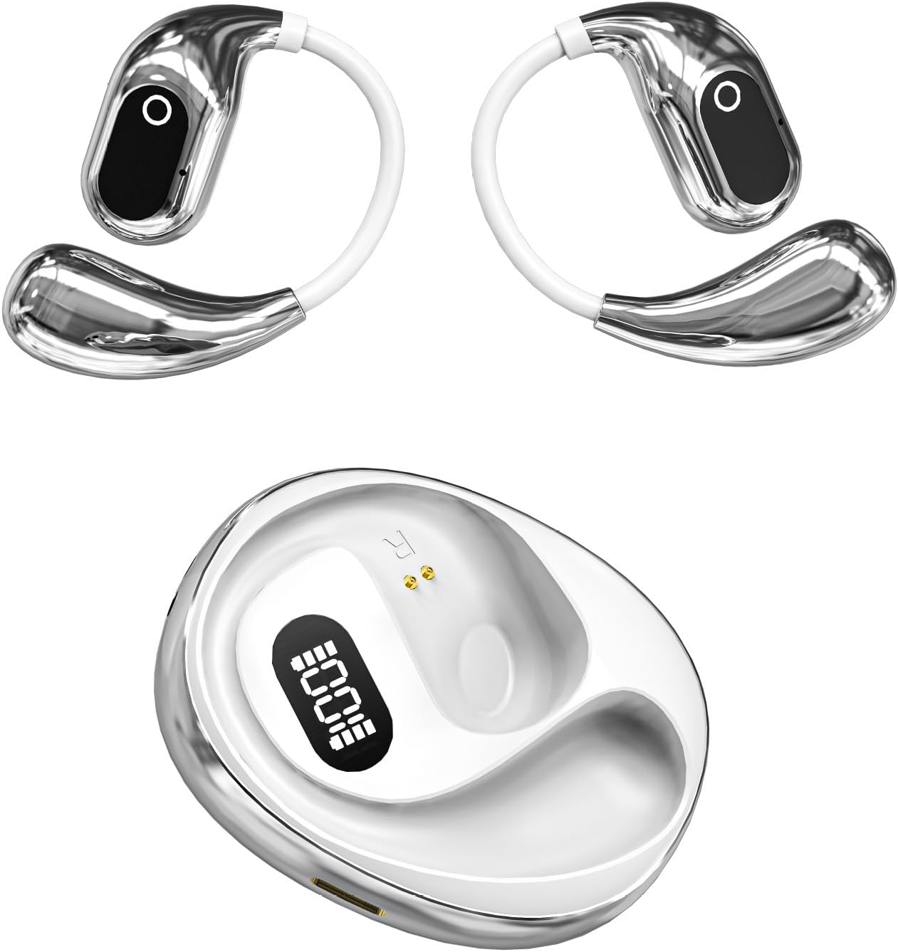 Jectse 5.4 Translation Earphones Real Time 144 Languages Noise Reduction AI Translator Earbuds, Language Translator Earpieces for Business, Live Meetings, 14 System Languages (White) image number 4
