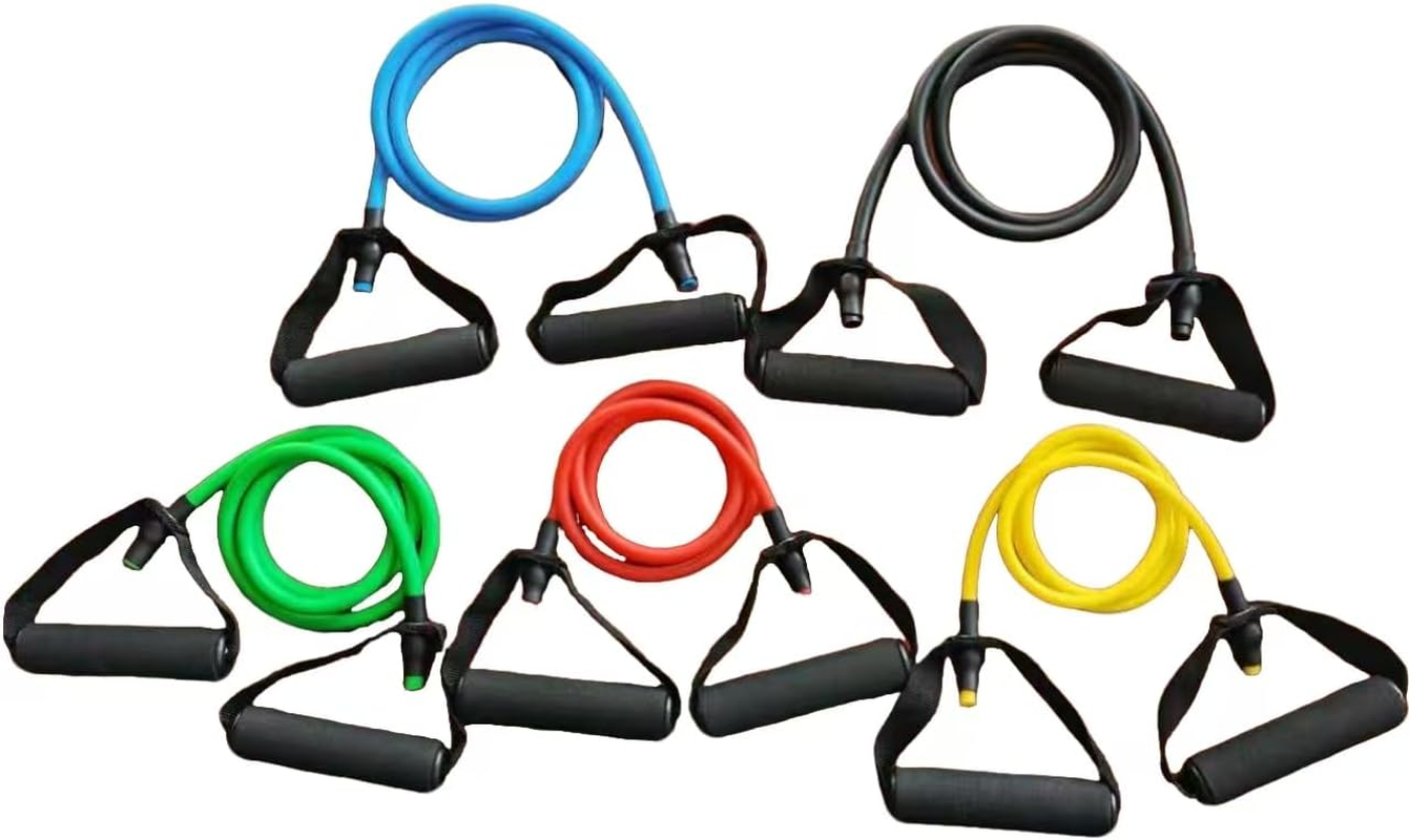 Resistance Tube Full Body Workout, Warm-Up & Strength Training Resistance Bands with Handles, Non-Slip Stretch Bands for Exercise, Fitness Bands for Men & Women image number 4