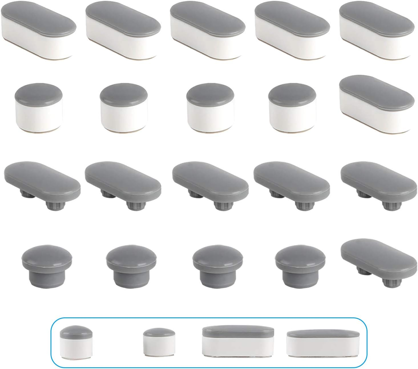 Hibbent 10 Pieces Toilet Seat Bumpers, Universal Buffer Toilet Lid Rubber Bumpers Each One with 2 Thickness TPE Pads(2 Heights) Strong Adhesive Bidet Bumpers Used for Home, Hotel, Hospital image number 4