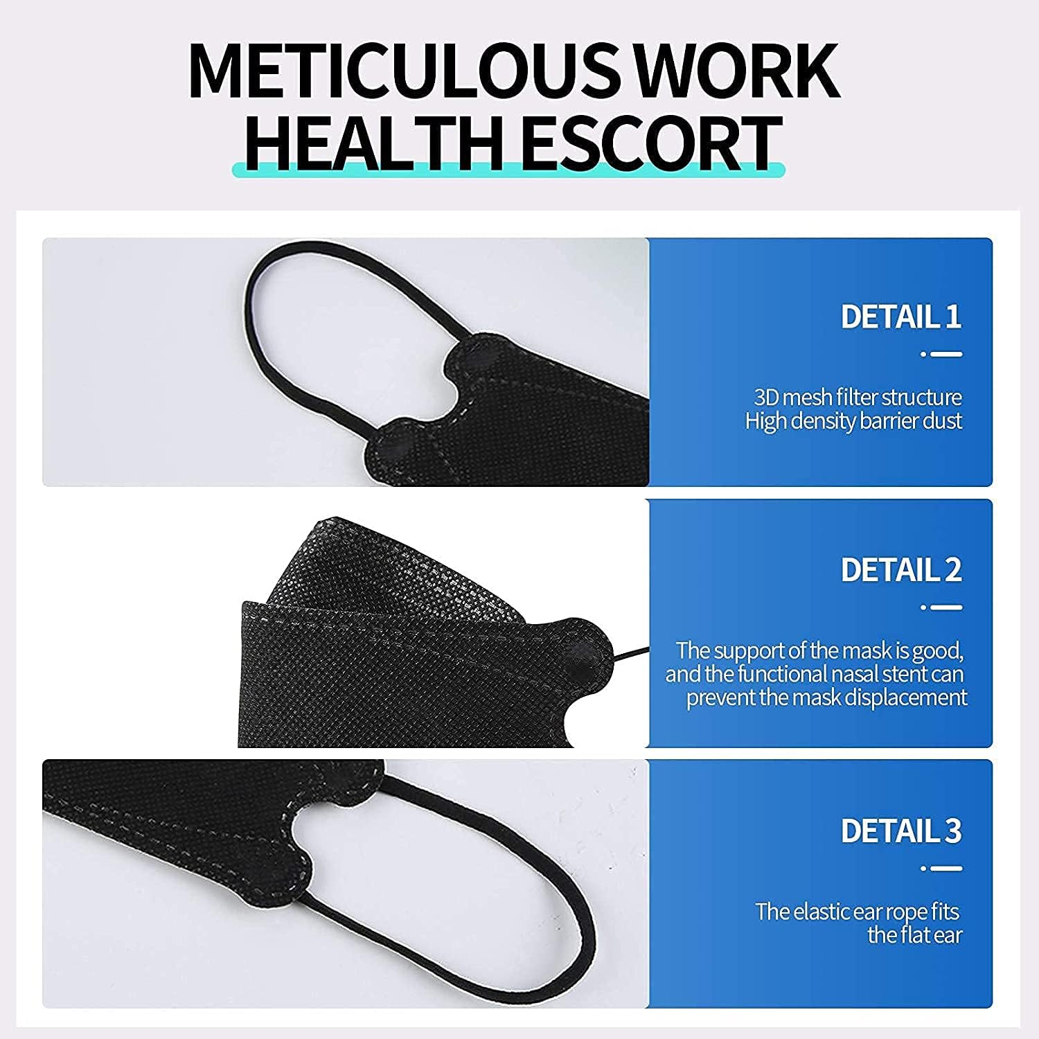 KF94 Face Protective for Adult [5/10/20/30/50/100Pcs] 3D Design 4-Layer Kf94 Fish Type Kn94 Adult Face_Mask image number 3