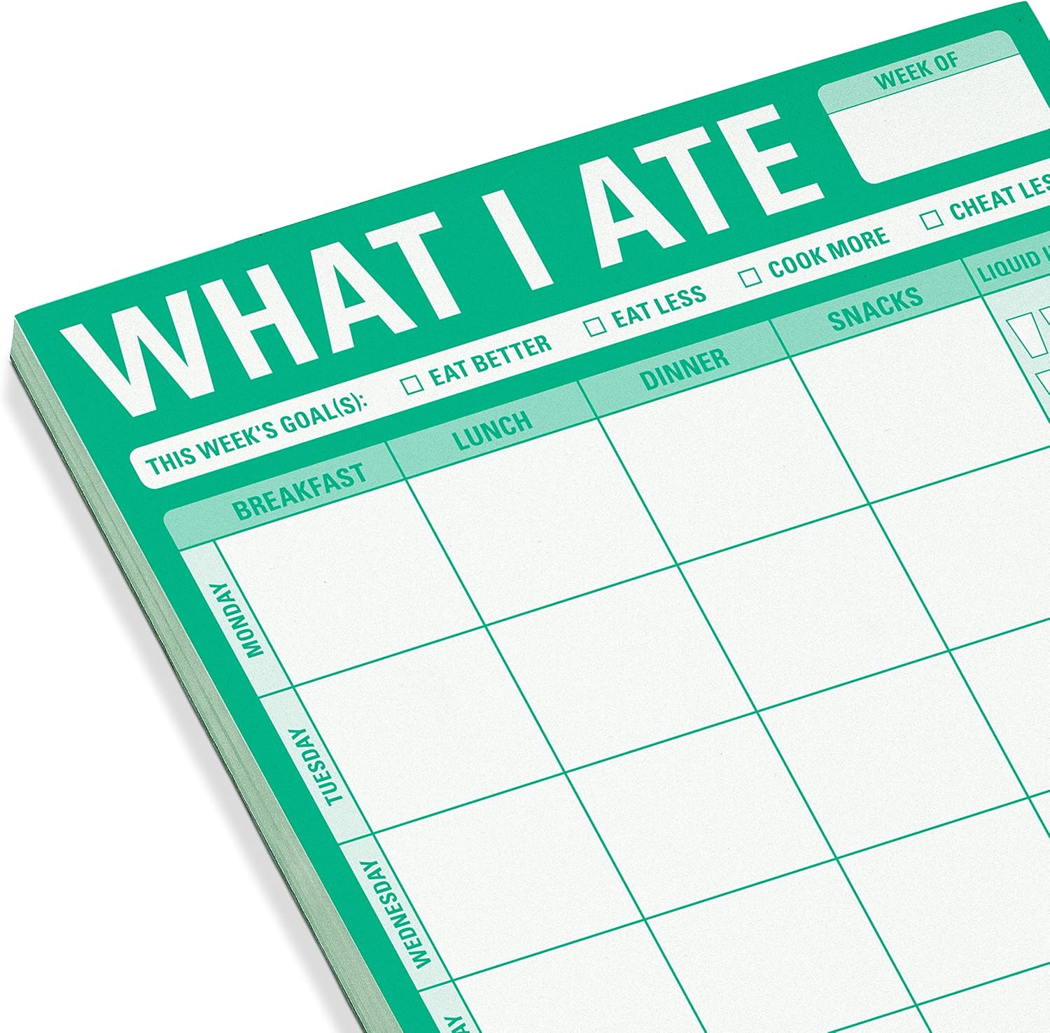 Knock Knock Magnetic What I Ate Pad, Meal Tracker Note Pad with Magnet, 6 X 9-Inches