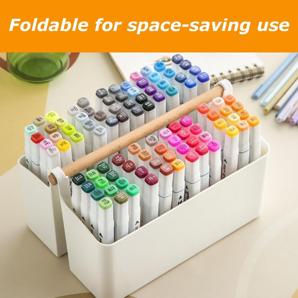 2 Pack Art Caddy Organizer,Large Pen Holder,Pen Storage Box with Handle,Classroom Art Organizers,Diy Divided Basket,For Makeup Art Supplies, Sewing, Colored Pencils