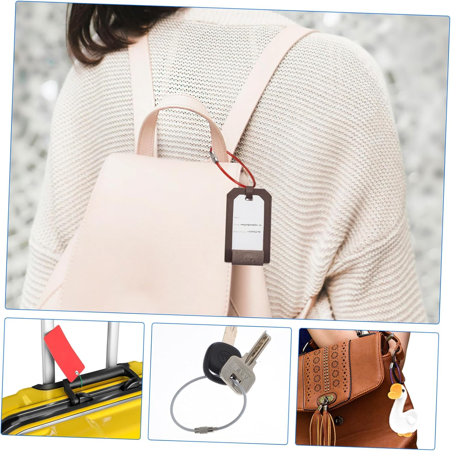 EPIGEIST Wire Key Chain 16 Pcs Stainless Steel Cable Key Ring 2 * 150Mm Portable Large Hoop for Travel Bag image number 2