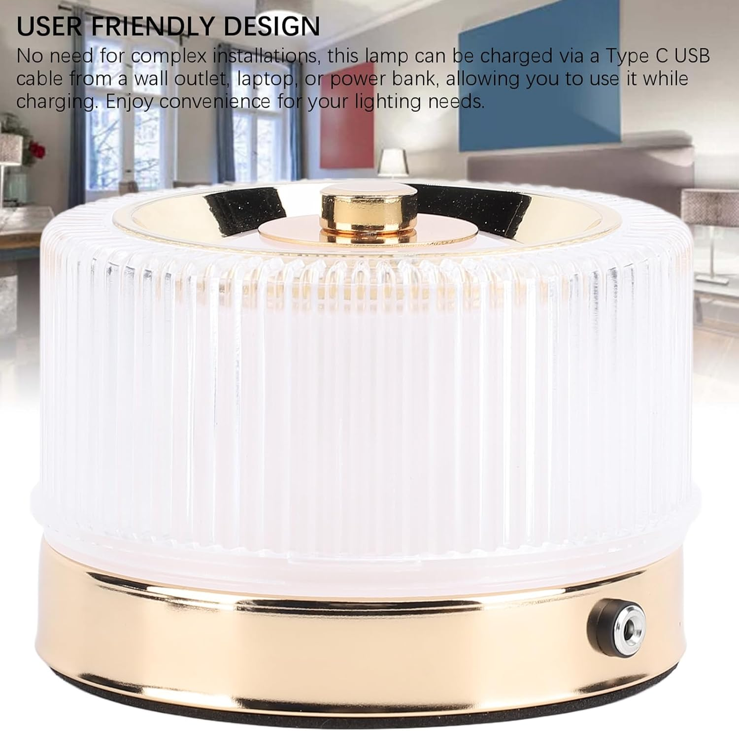 Cordless Table Lamp Rechargeable 3 Color Modes Portable Decorative LED Touch Night Light for Bedroom image number 5