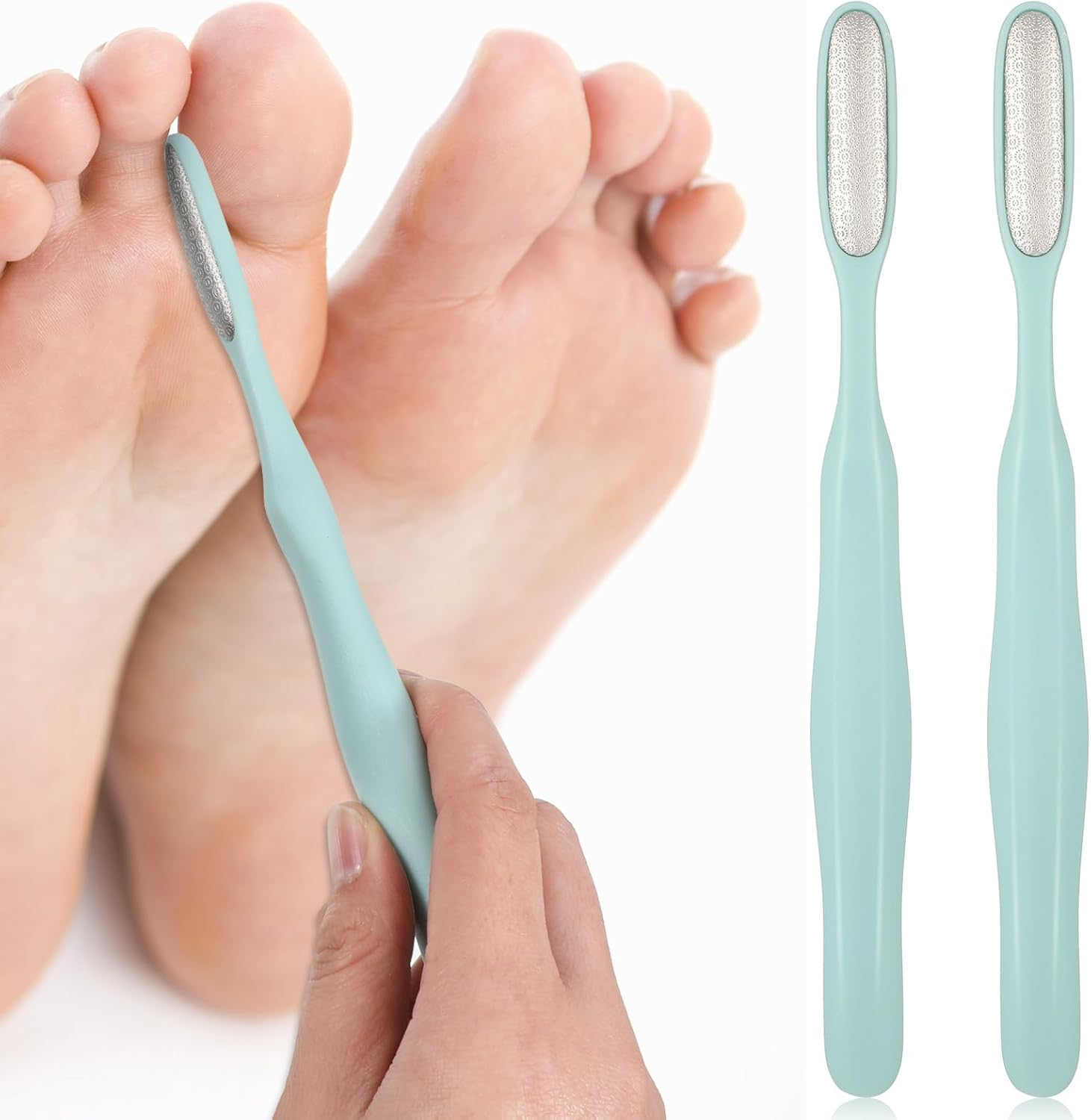 YBEATY 2Pcs Mini Foot File Precision Callus Remover Foot Files Callus Remover Bunion Scrubber Smooth Feet Heel Scraper for Toe Gaps Hard Skin Pedicures Hands in Shower Cracked Feet