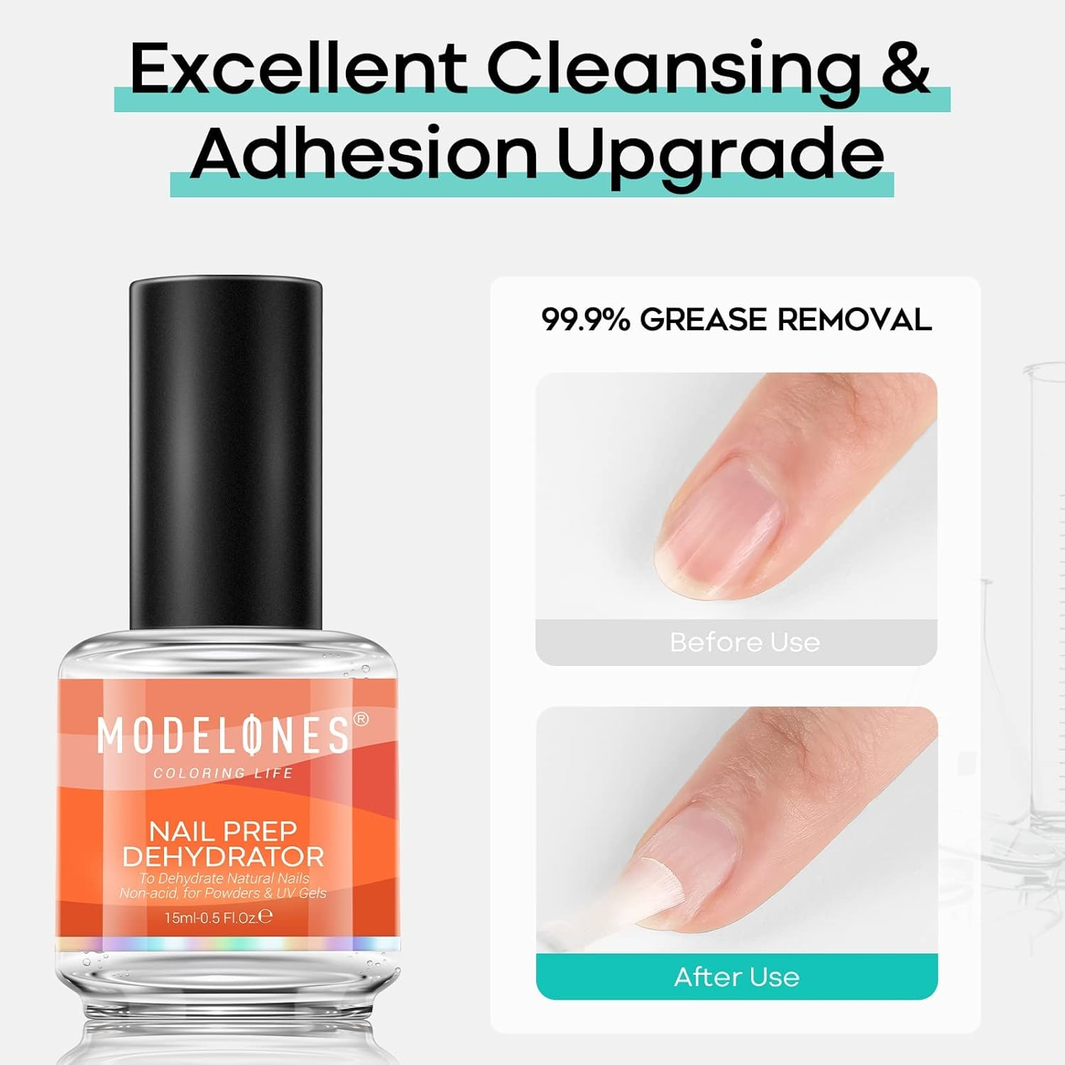 Modelones Nail Primer,15Ml Acid Free Nail Dehydrator for Acrylic Nails and Gel Nail Polish