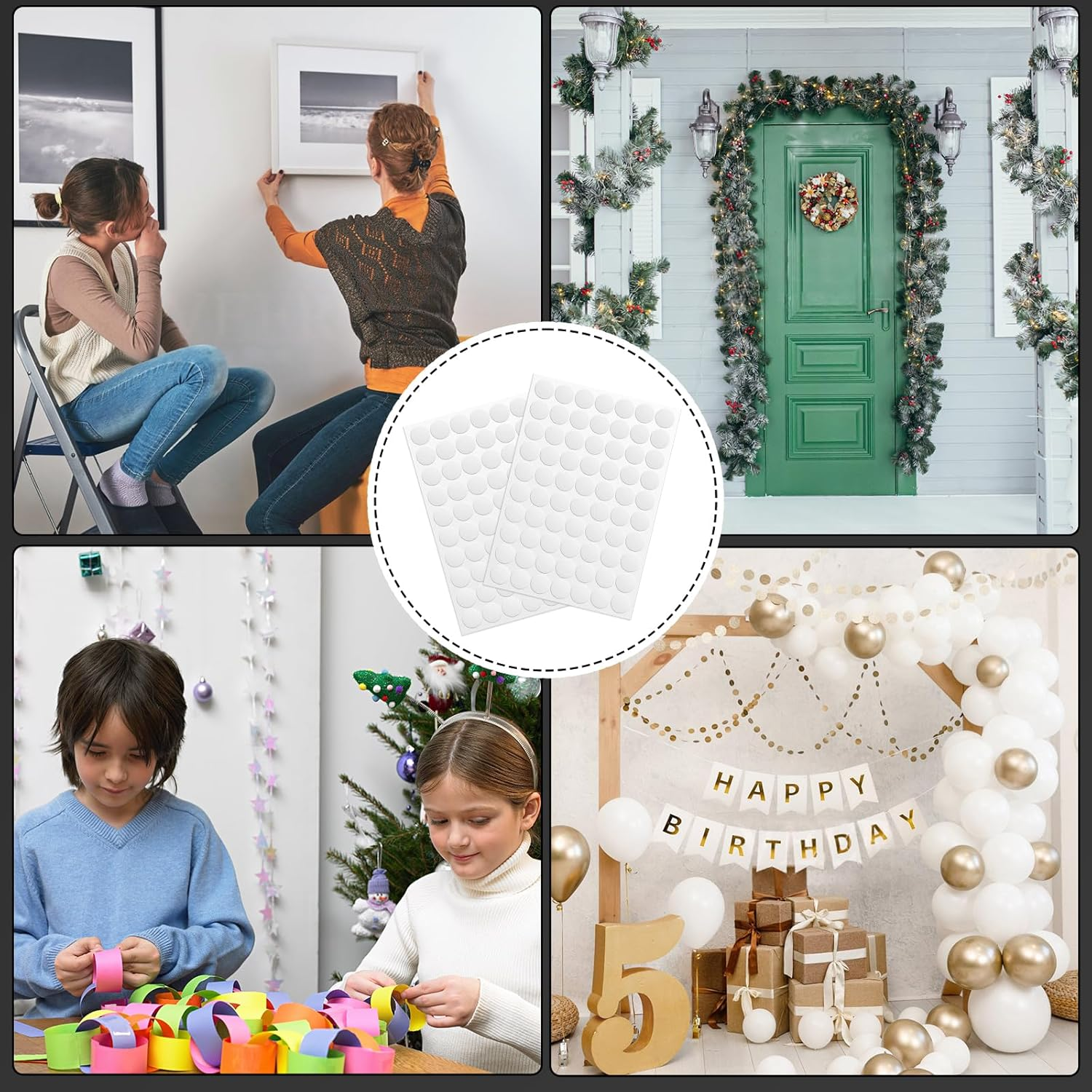 AIAOO 210 Pieces Nano Double Sided Tape Removable Sticky Dots for Walls Multipurpose Felt Furniture Pads Mounting Tacky Putty for Hanging Pictures Posters Art Photography