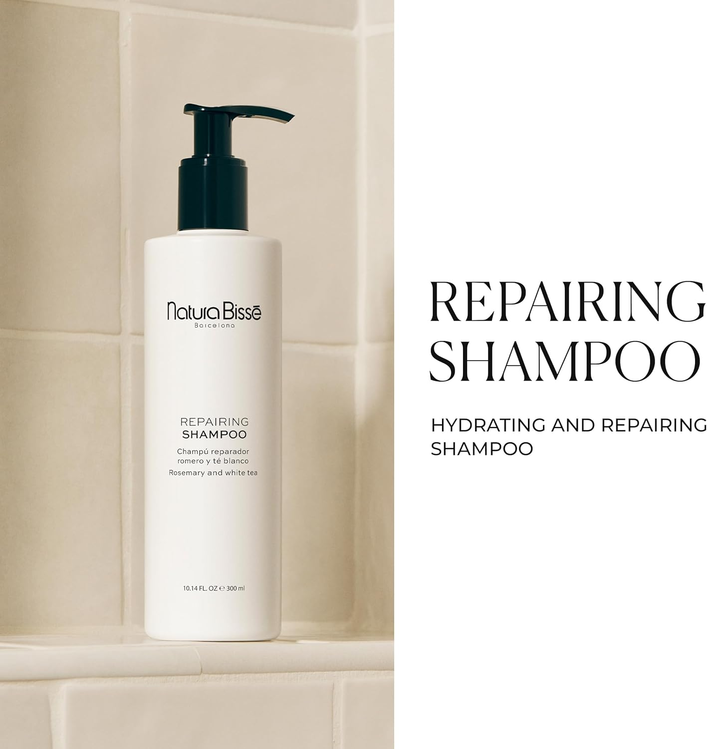 Natura Biss&eacute; Repairing Shampoo, Hydrating & Repairing Shampoo, Rosemary & White Tea Scent, for All Hair Types, 10 Oz