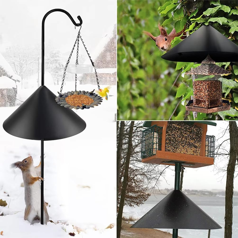 HPAMR Squirrel Proof Baffle, outside Pole Mount Bird House Guarded, Squirreling Guard Stopper, Pole Mount Squirrel Guard Stopper, Outdoors Bird Feeder Poles (2Pcs) image number 6